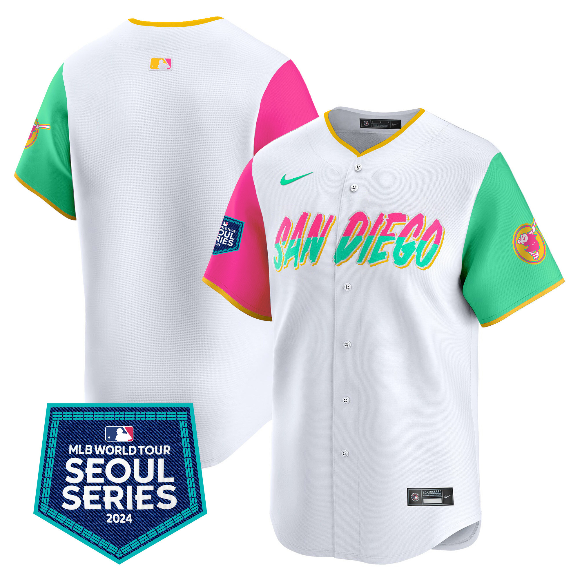 Team Men's San Diego Padres 2024 World Tour Seoul Series Patch Vapor Premier Limited City Connect Jersey - All Stitched