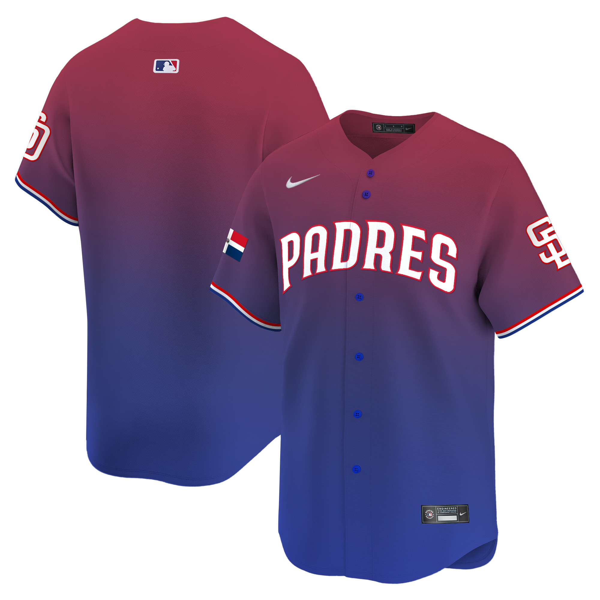 Team Men's San Diego Padres Dominican Republic Vapor Premier Limited Red Jersey - All Stitched