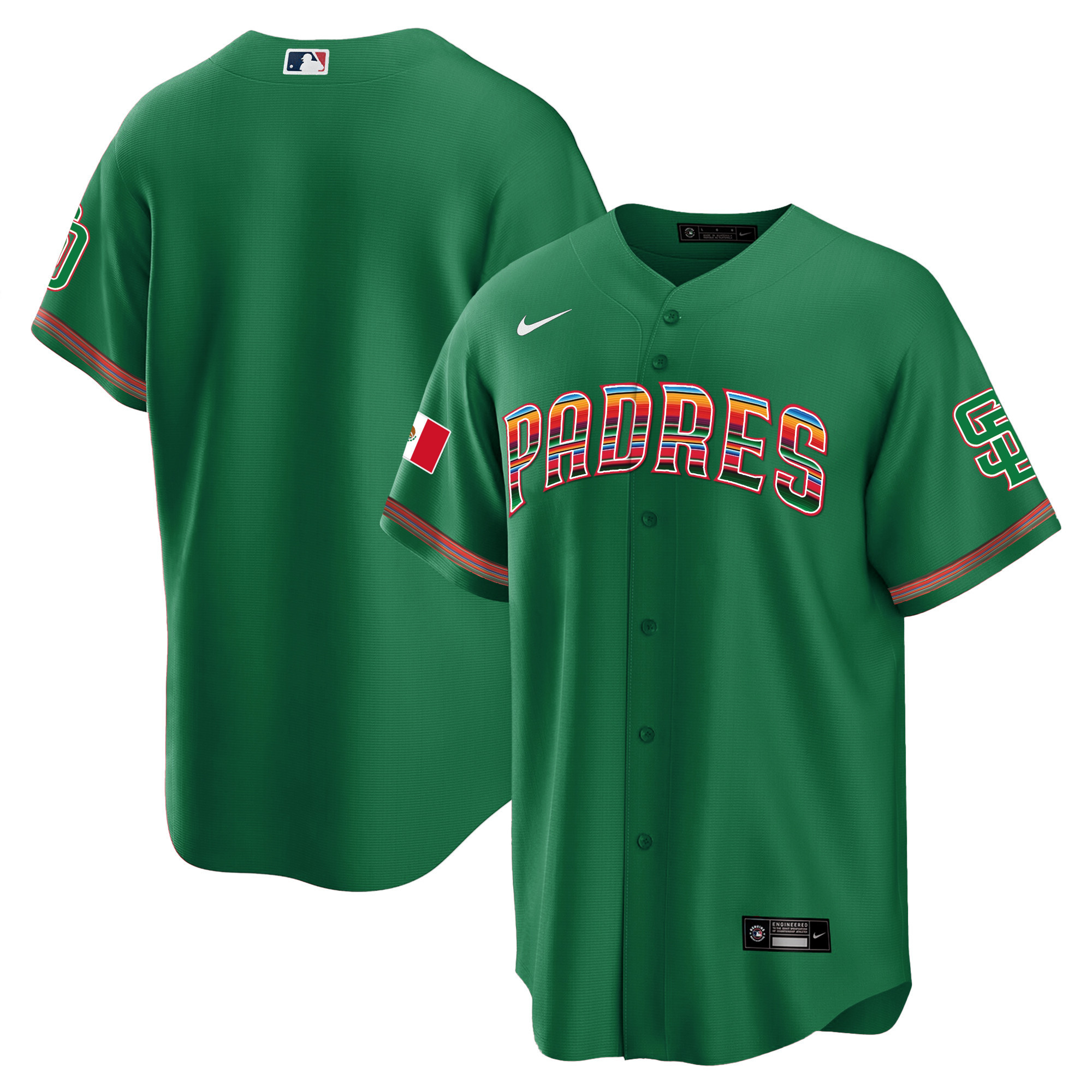 Team Men's San Diego Padres Mexico Cool Base Limited Green Jersey - All Stitched