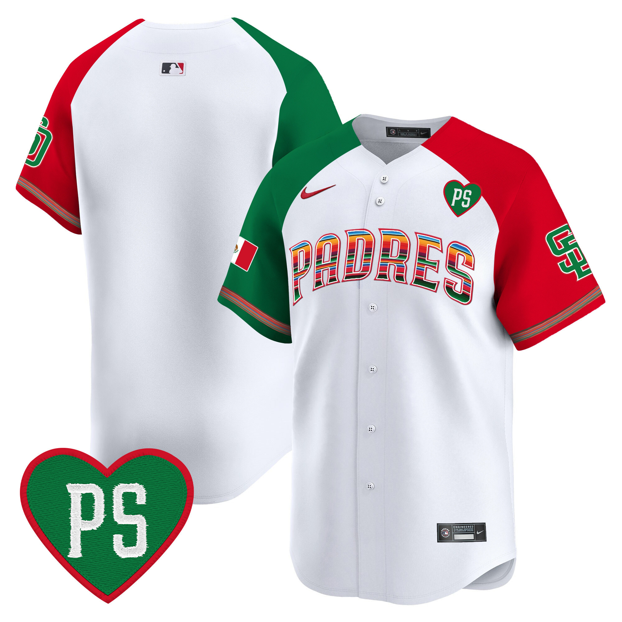 Team Men's San Diego Padres Mexico "For Peter" Patch Vapor Premier Limited Alternate Jersey - All Stitched