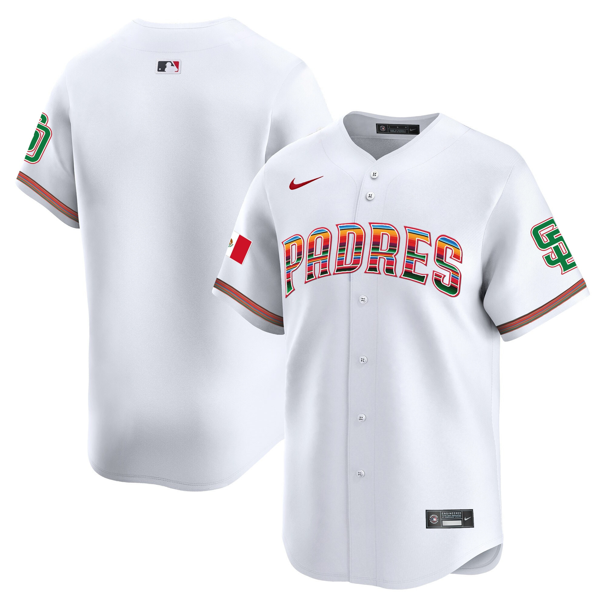 Team Men's San Diego Padres Mexico Premier Limited White Jersey - All Stitched