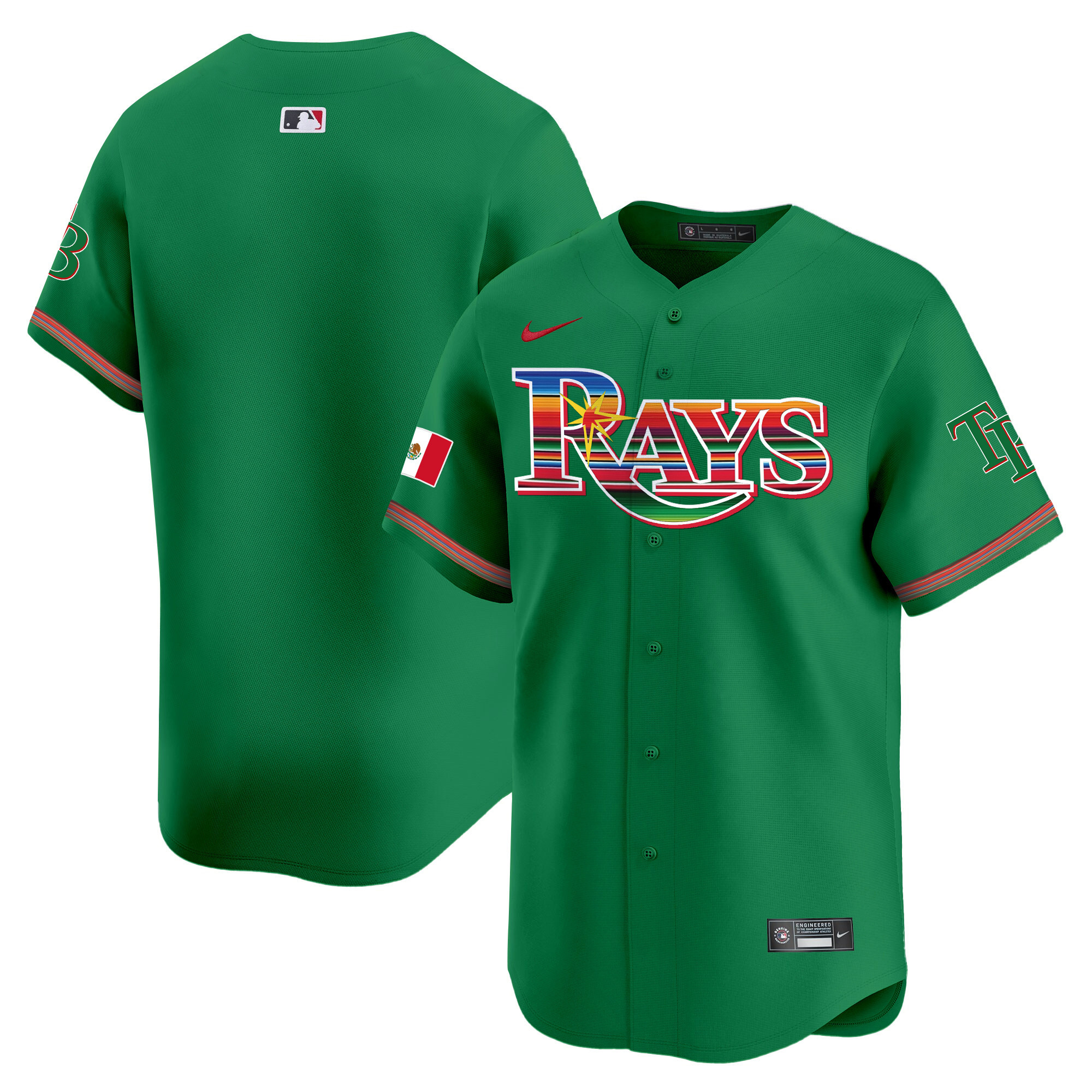 Team Men's Tampa Bay Rays Mexico Vapor Premier Limited Green Jersey - All Stitched
