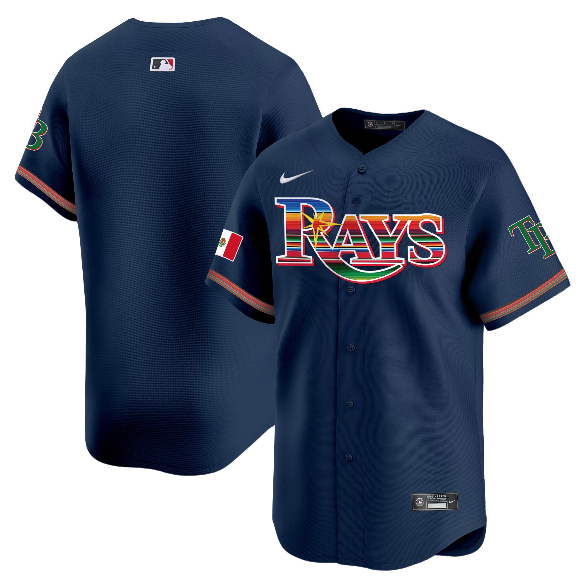 Team Men's Tampa Bay Rays Mexico Vapor Premier Limited Navy Jersey - All Stitched