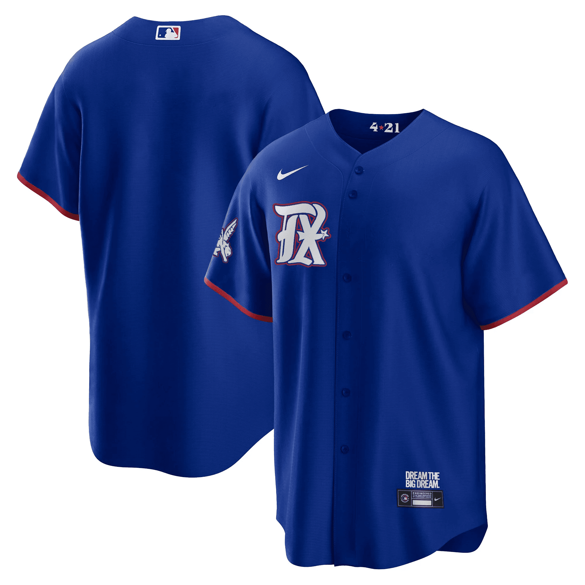 Team Men's Texas Rangers 2023 City Connect Collection Cool Royal Jersey - All Stitched
