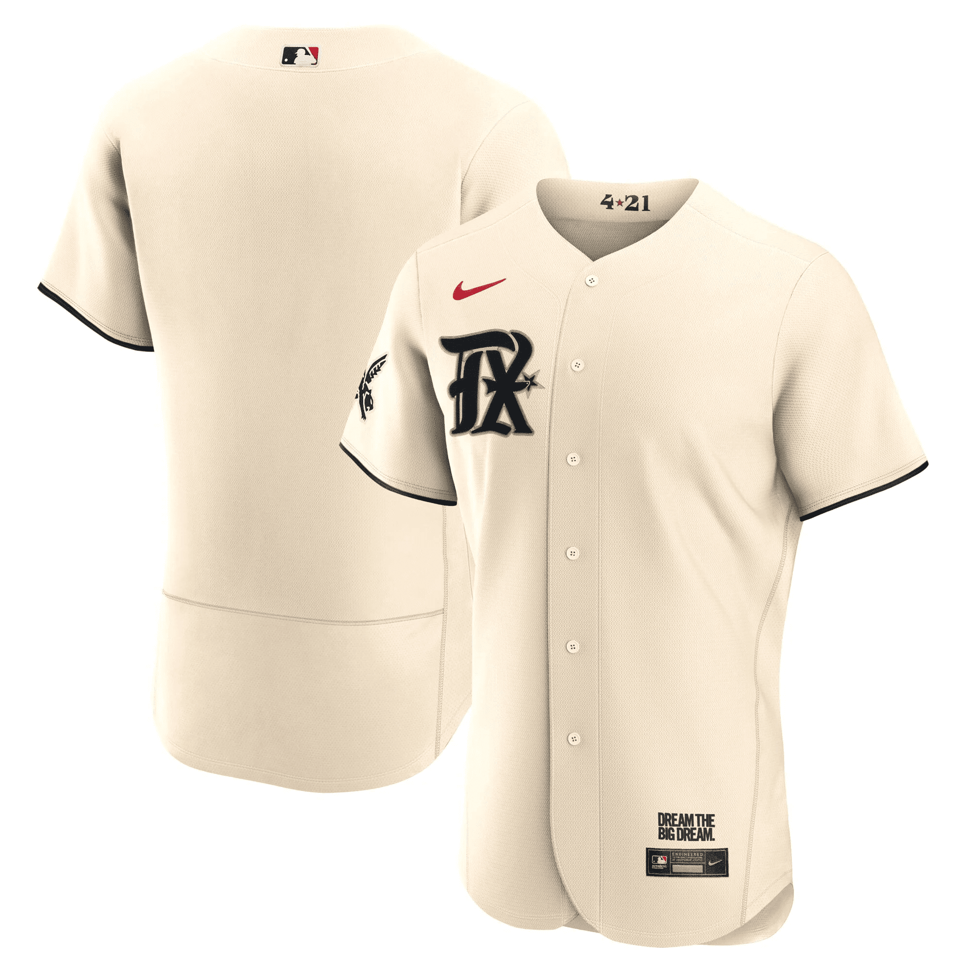 Team Men's Texas Rangers 2023 City Connect Collection Flex Cream Jersey - All Stitched
