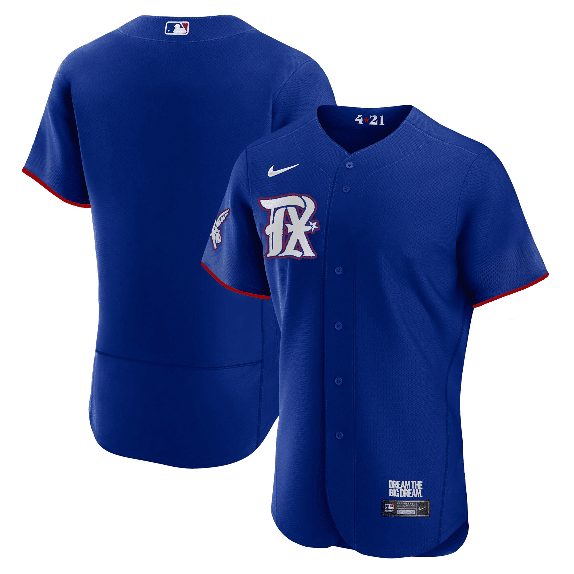 Team Men's Texas Rangers 2023 City Connect Collection Flex Royal Jersey - All Stitched