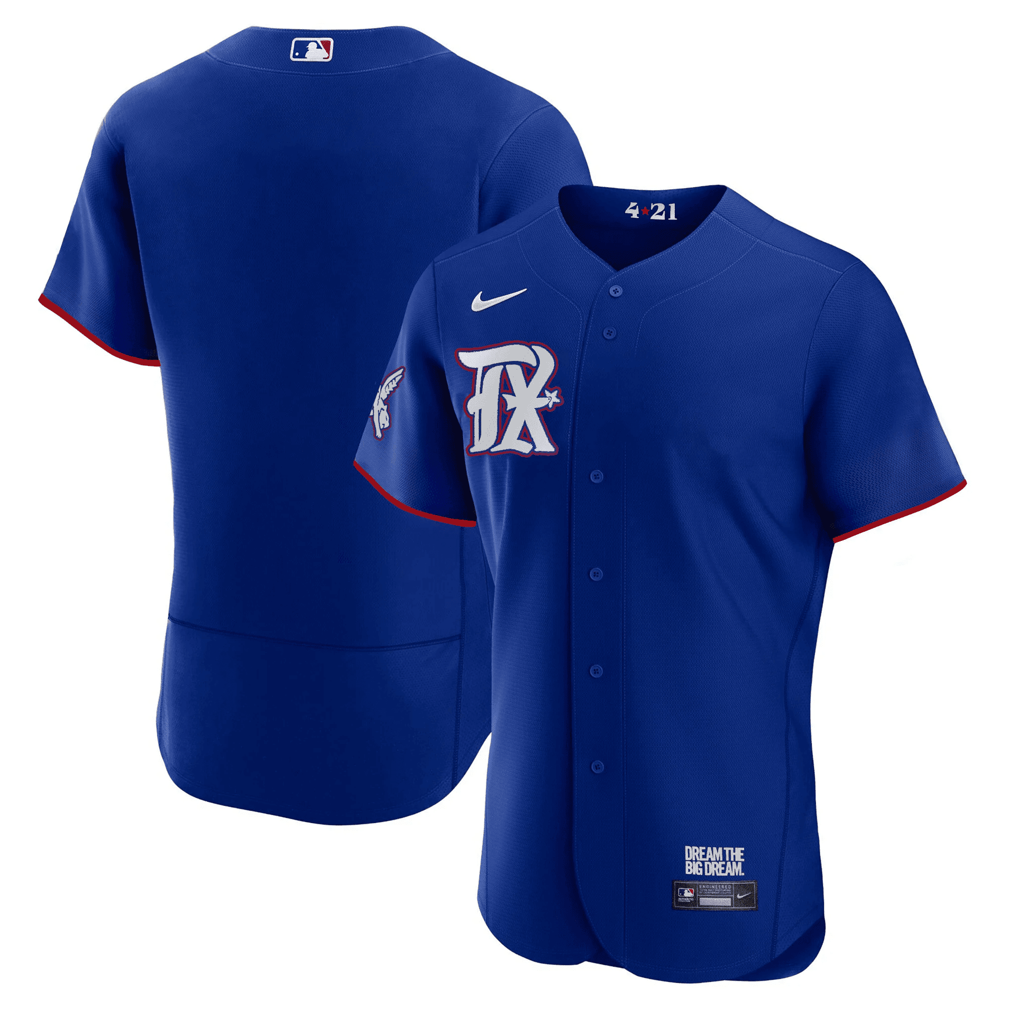 Team Men's Texas Rangers 2023 City Connect Collection V2 Flex Royal Jersey - All Stitched