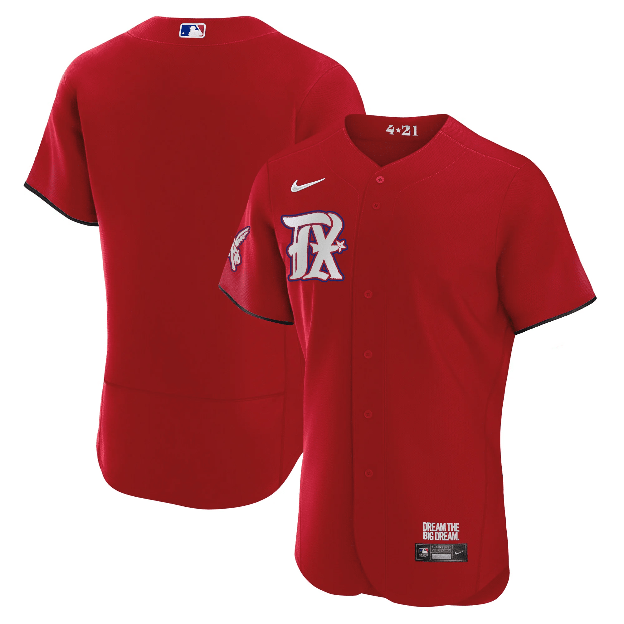 Team Men's Texas Rangers 2023 City Connect Collection V3 Flex Red Jersey - All Stitched