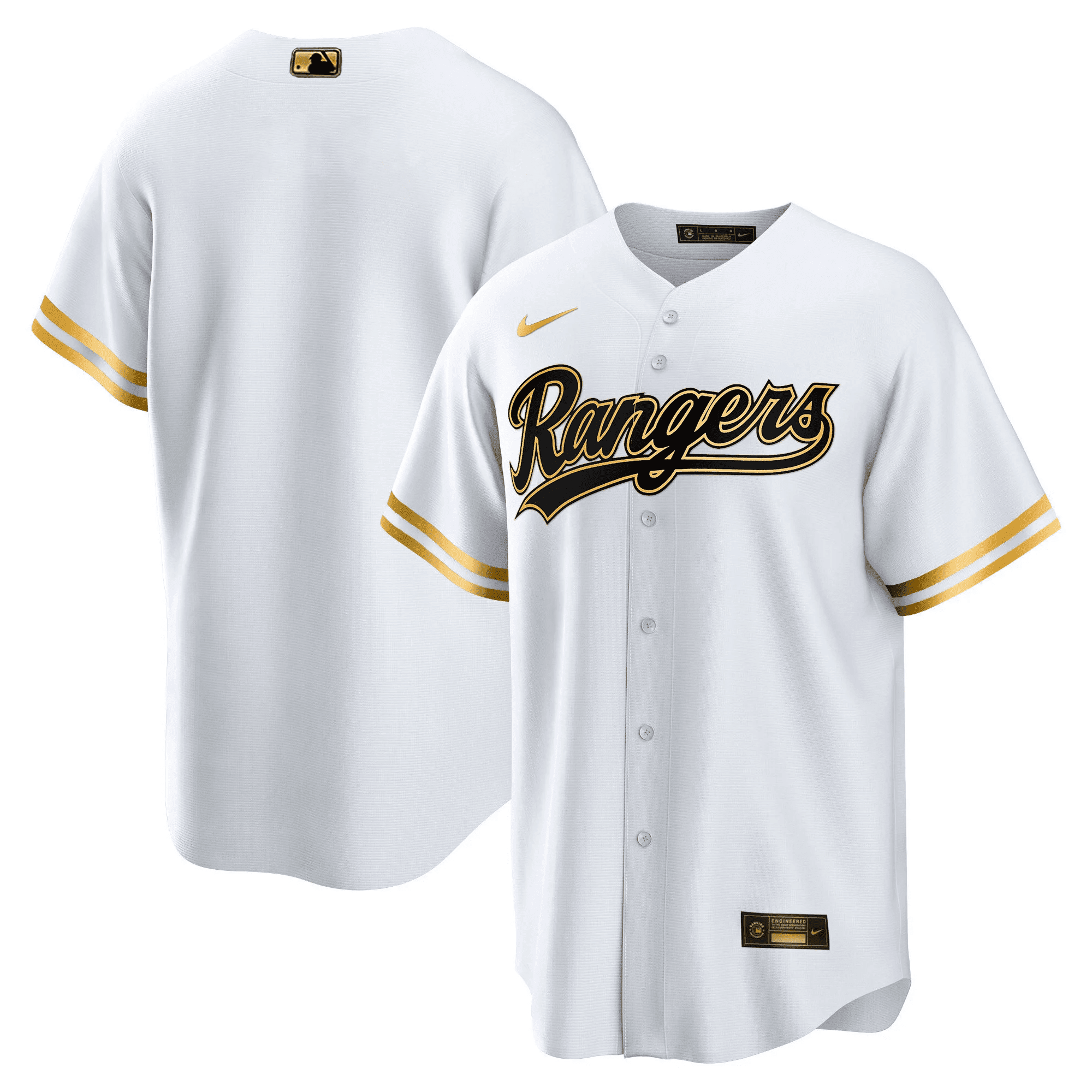Team Men's Texas Rangers 2023 Gold Cool White Jersey - All Stitched