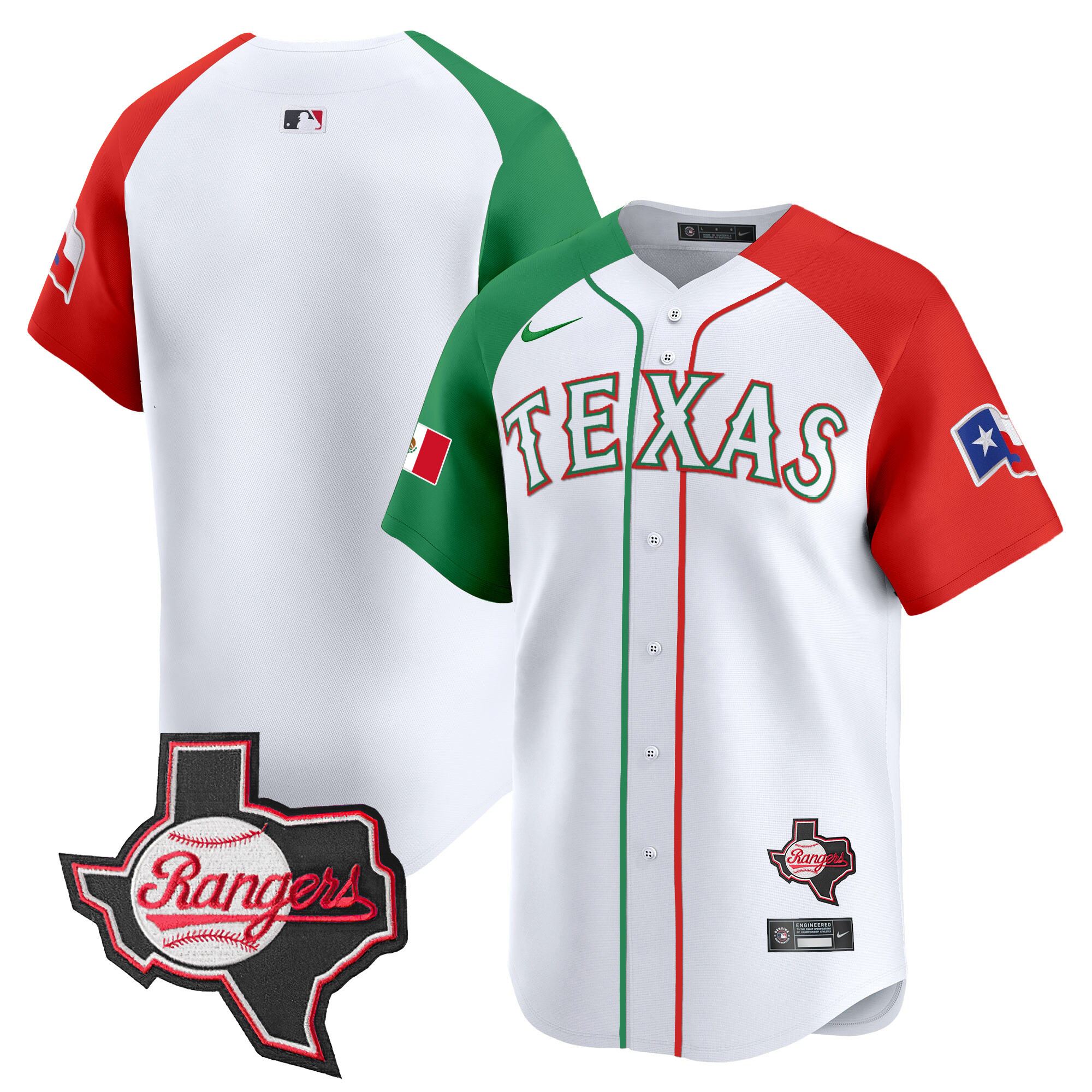 Team Men's Texas Rangers Mexico Texas Patch Vapor Premier Limited Alternate Jersey - All Stitched