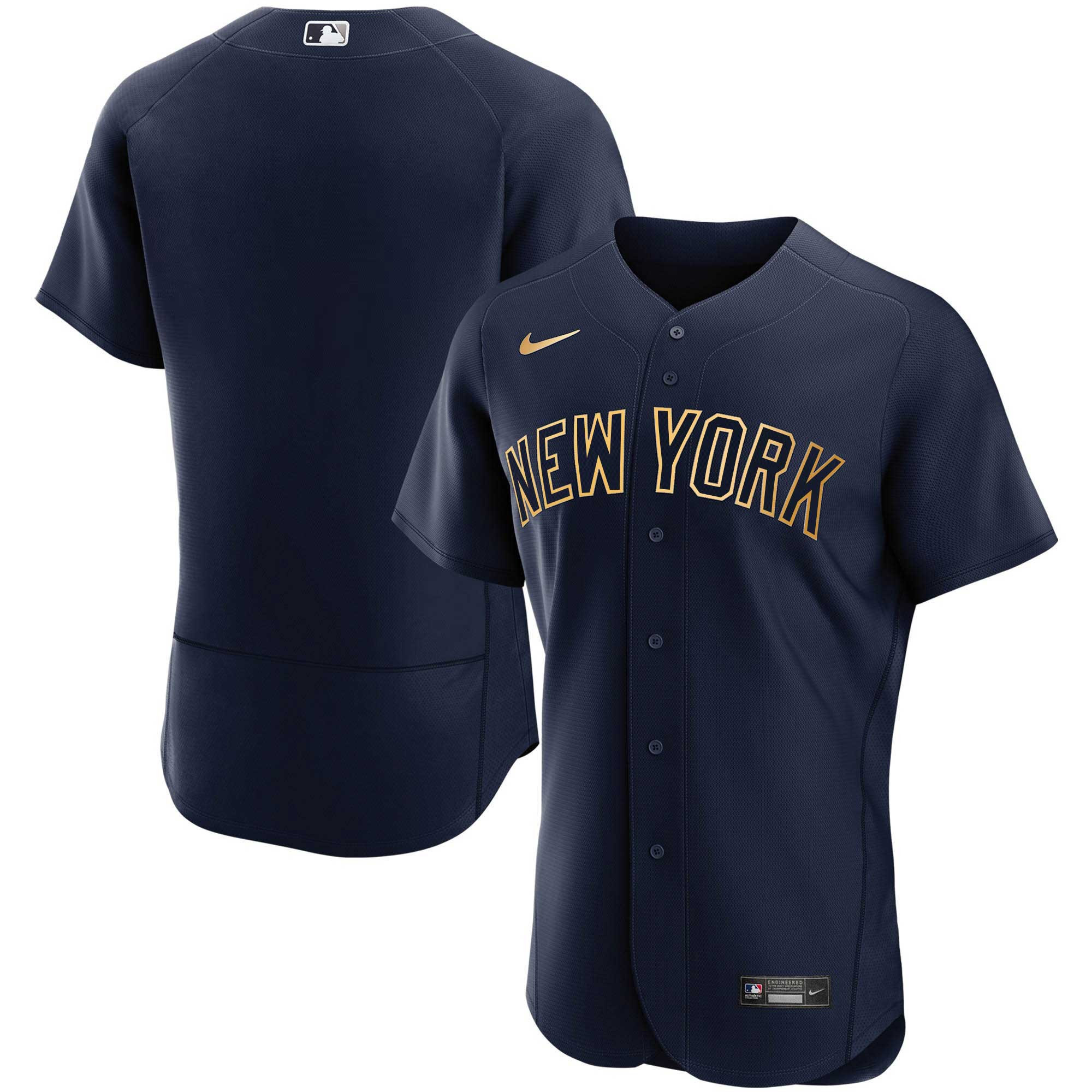 Team New York Yankees Navy Gold Jersey - All Stitched