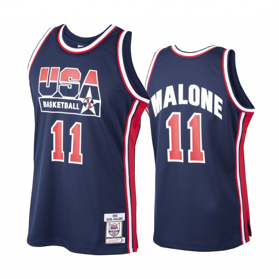 Team USA Karl Malone Navy 1992 Olympics Jersey