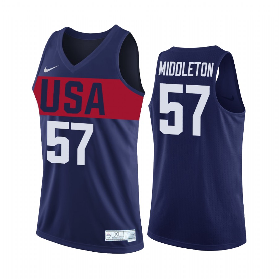 Team USA Khris Middleton Navy Training Camp Practice Jersey
