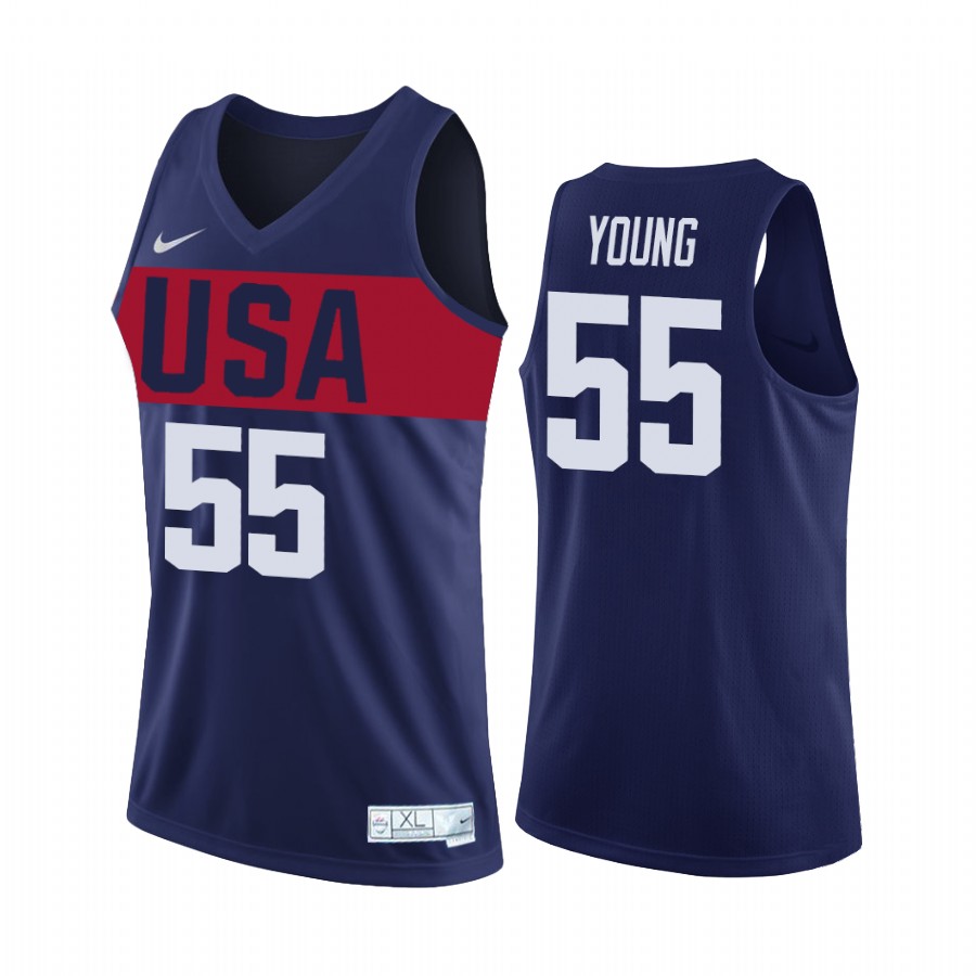 Team USA Thaddeus Young Navy Training Camp Practice Jersey