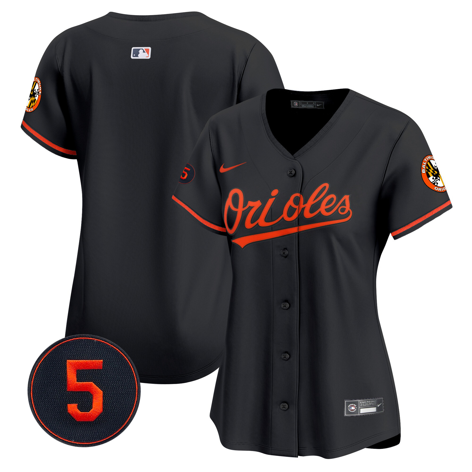 Team Women’s Baltimore Orioles Robinson Patch Vapor Premier Limited Black Jersey - All Stitched