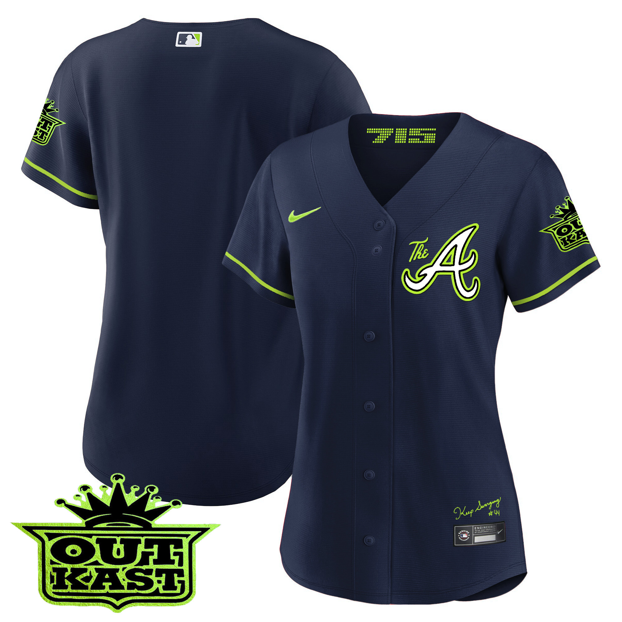 Team Women's Atlanta Braves Atliens The A Baseball Jersey - All Stitched