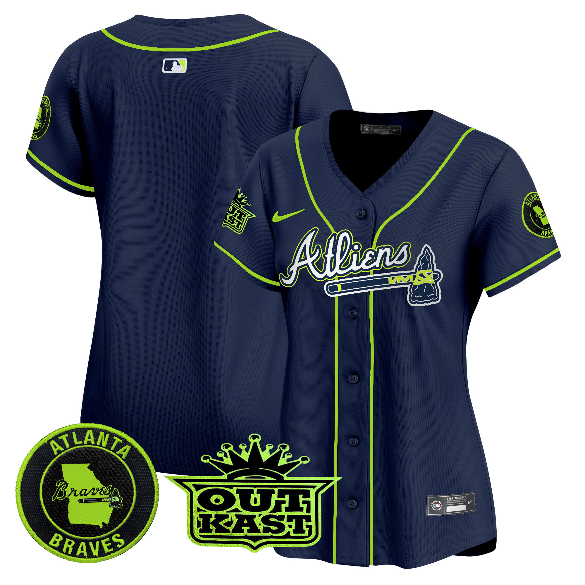 Team Women's Atlanta Braves Atliens Vapor Premier Limited Jersey - All Stitched