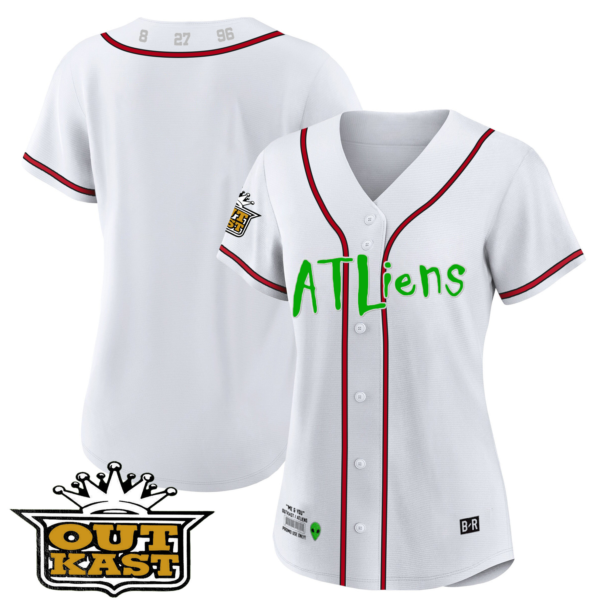 Team Women's Atlanta Braves Atliens White Jersey - All Stitched