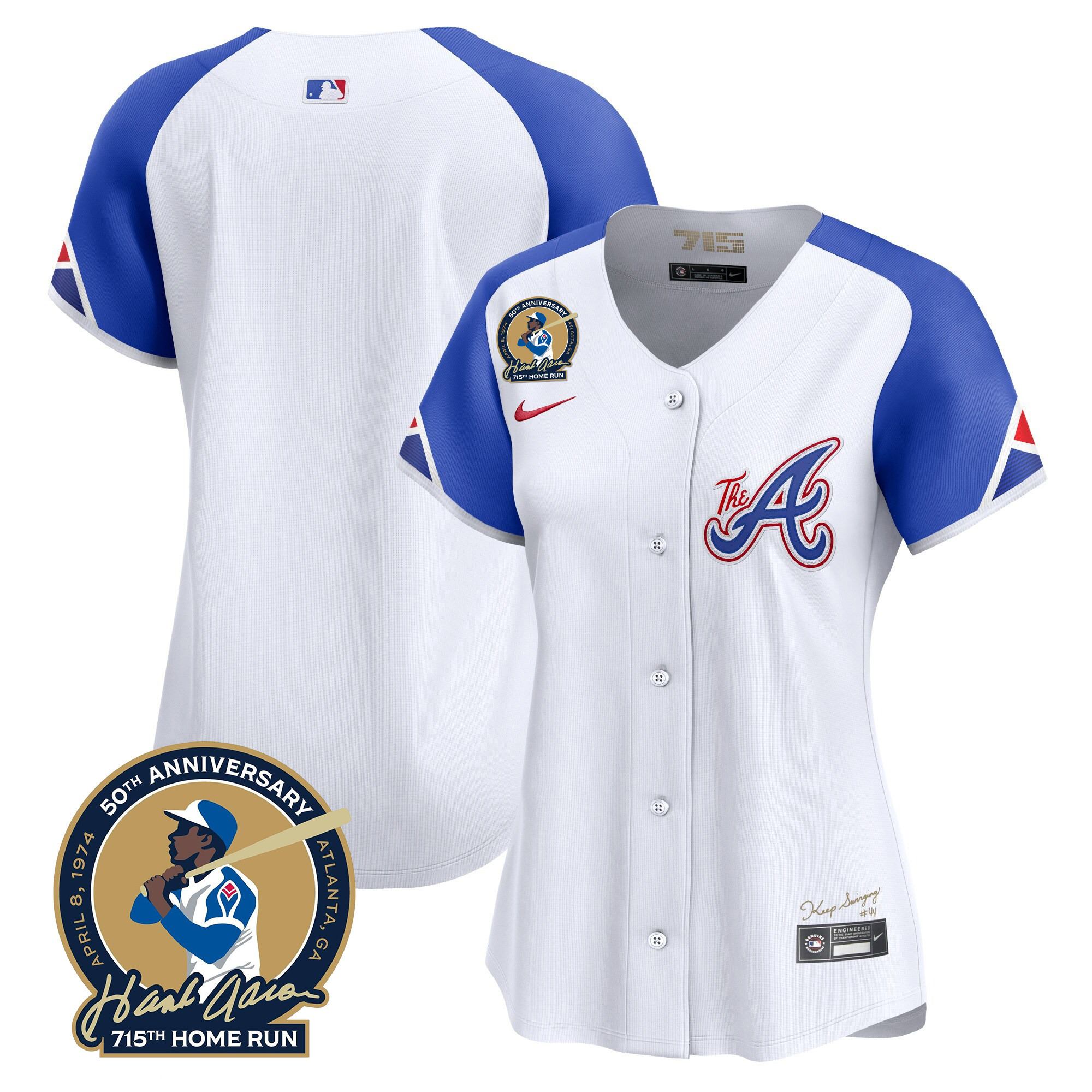 Team Women's Atlanta Braves Hank Aaron 715th Home Run Patch Vapor Premier Limited City Connect Jersey - All Stitched
