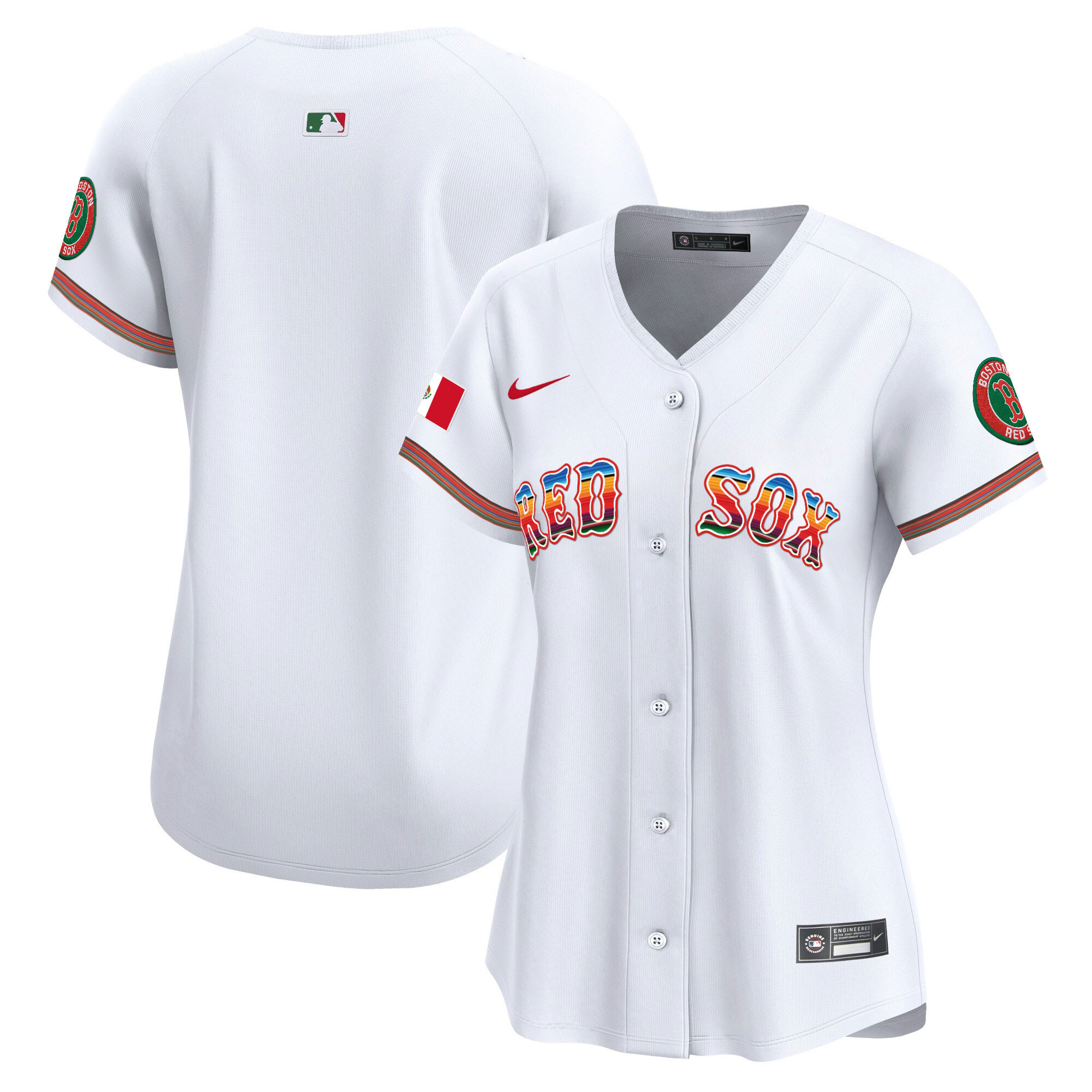 Team Women's Boston Red Sox Mexico Vapor Premier Limited White Jersey - All Stitched