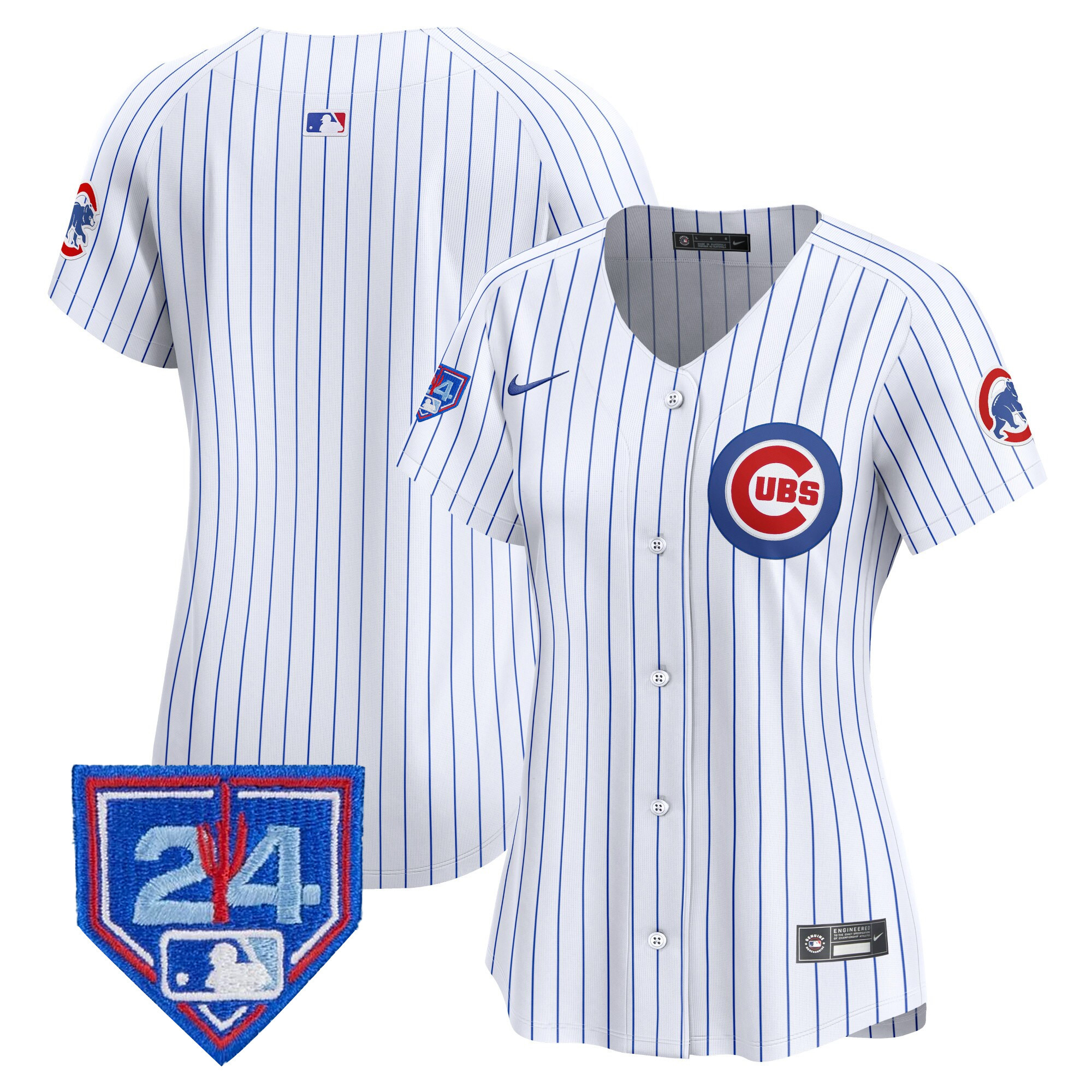 Team Women's Chicago Cubs 2024 Spring Training Patch Vapor Premier Limited V2 White Jersey - All Stitched
