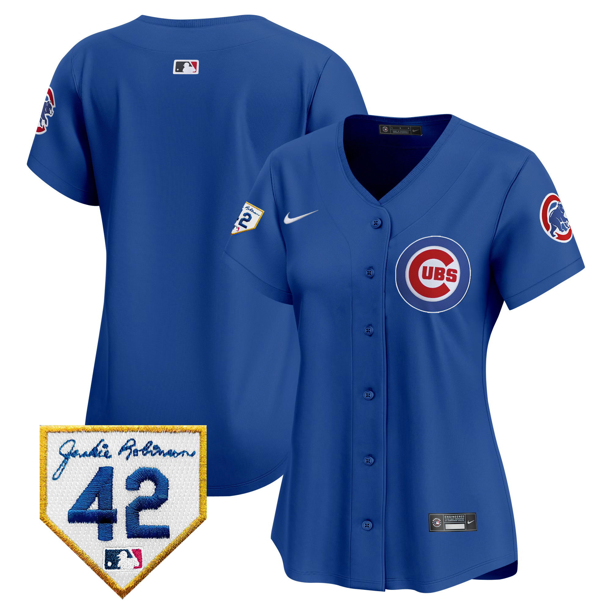 Team Women's Chicago Cubs Jackie Robinson Patch Vapor Premier Limited Royal Jersey - All Stitched