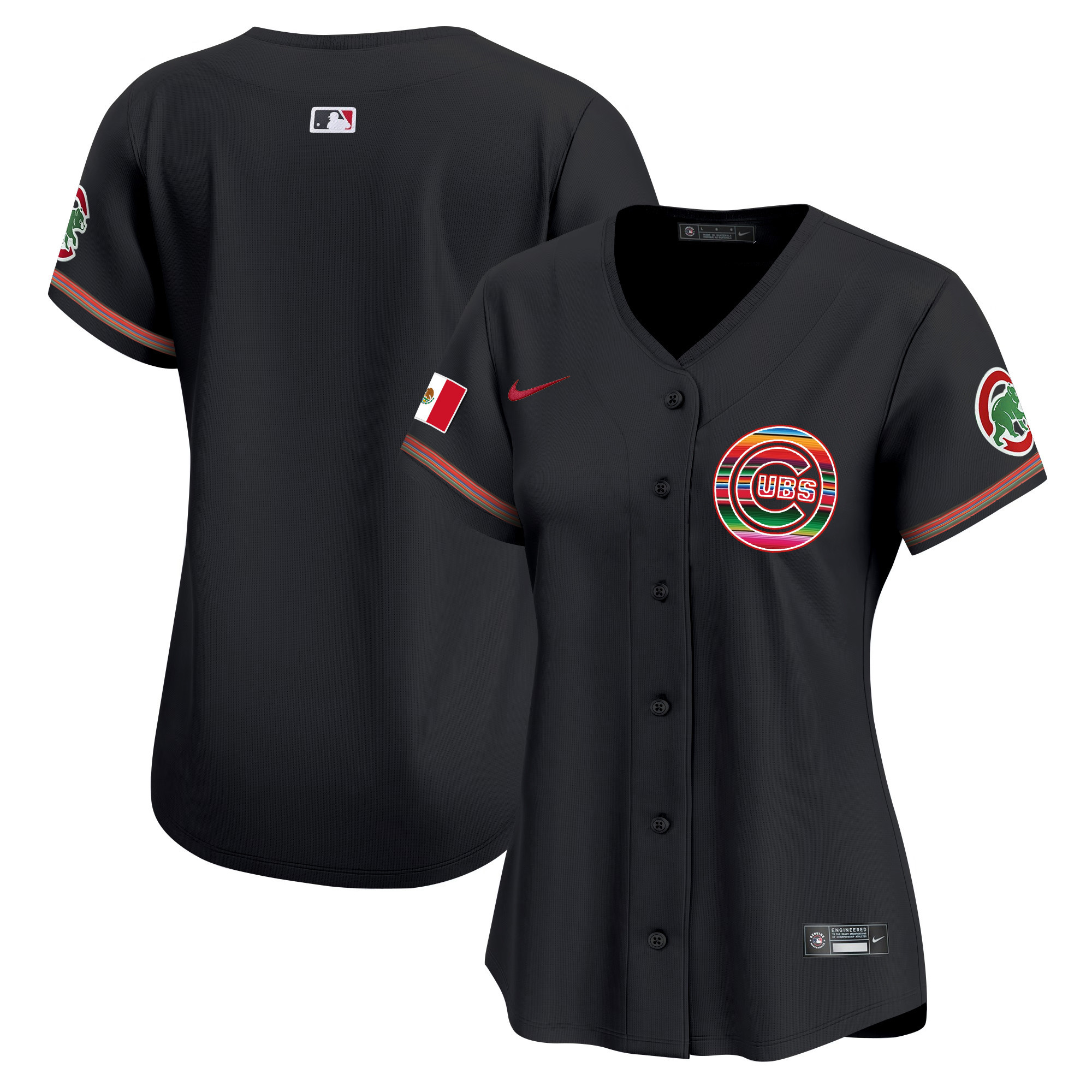 Team Women's Chicago Cubs Mexico Vapor Premier Limited Black Jersey - All Stitched