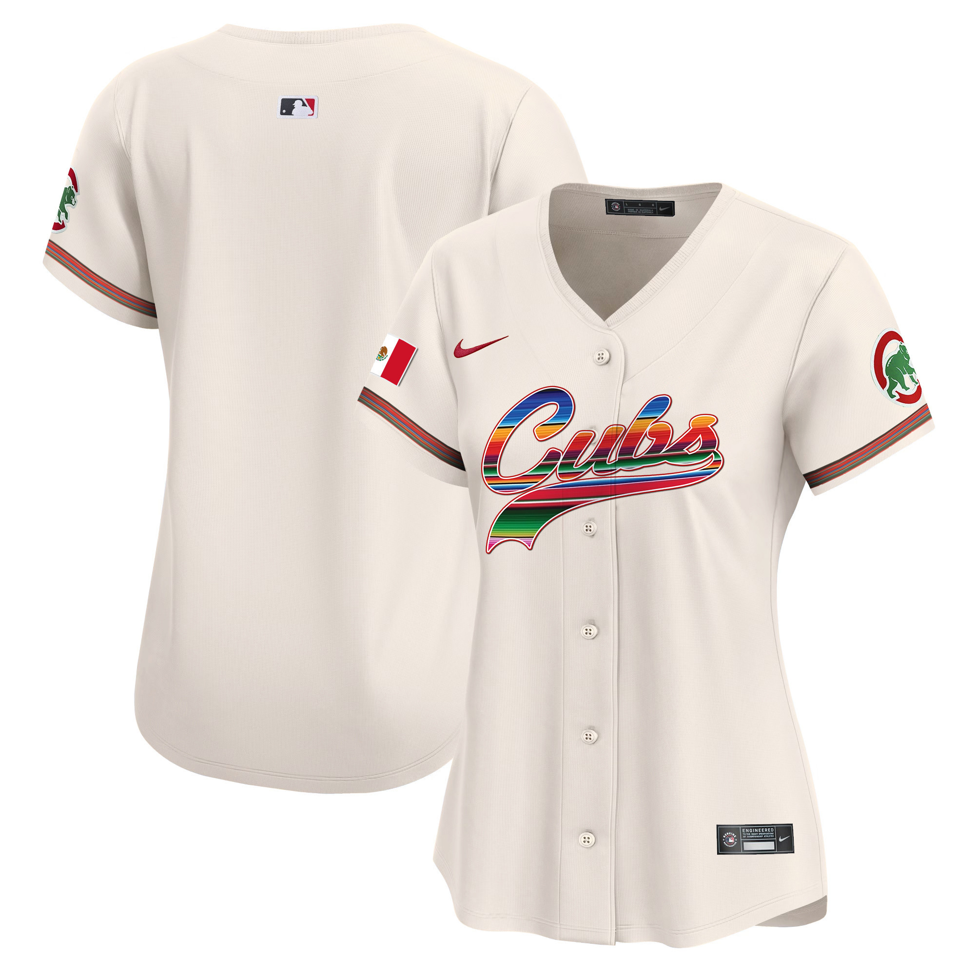 Team Women's Chicago Cubs Mexico Vapor Premier Limited V2 Cream Jersey - All Stitched