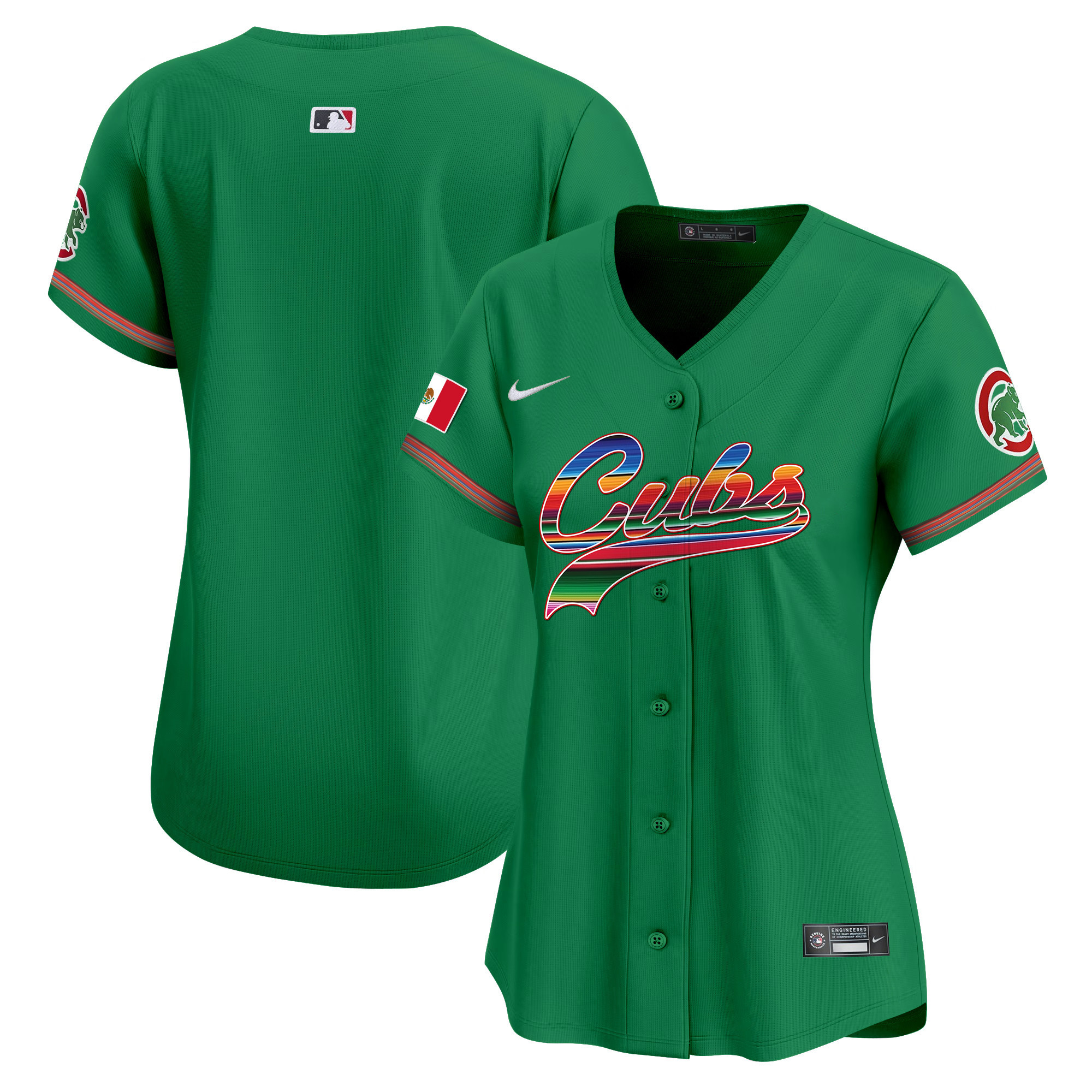 Team Women's Chicago Cubs Mexico Vapor Premier Limited V2 Green Jersey - All Stitched