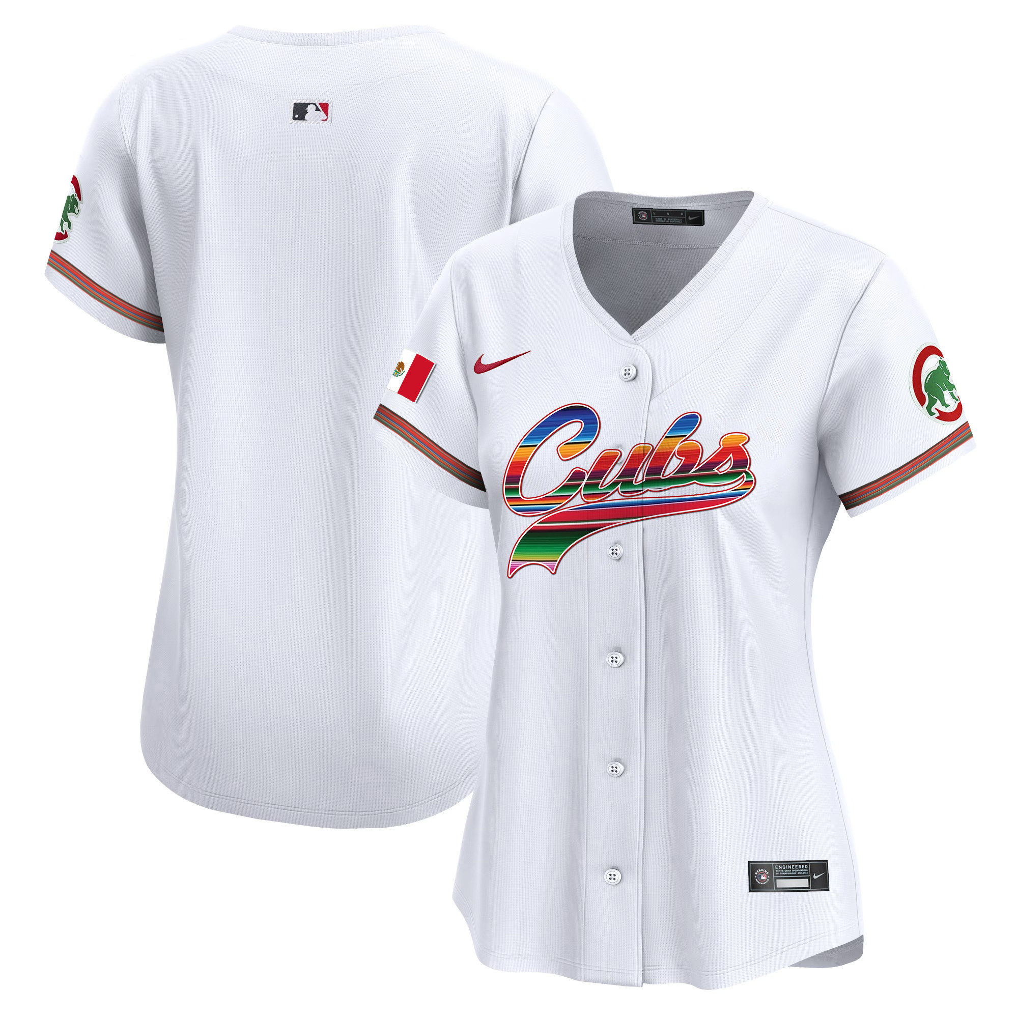 Team Women's Chicago Cubs Mexico Vapor Premier Limited V2 White Jersey - All Stitched