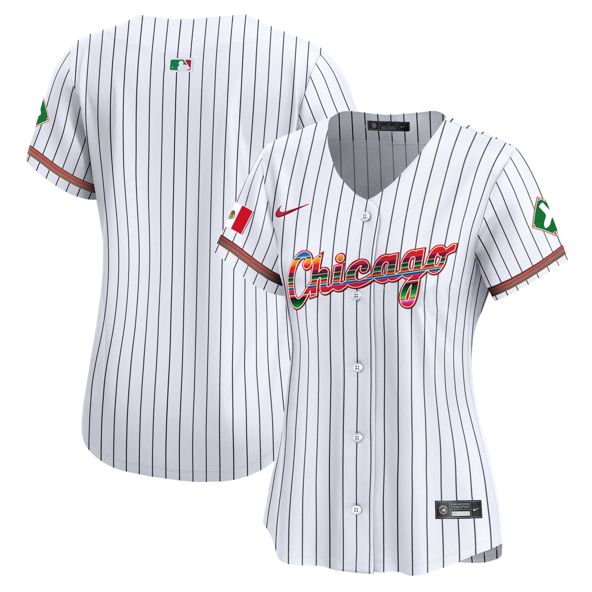 Team Women's Chicago White Sox Mexico Vapor Premier Limited V3 Stripe Jersey - All Stitched