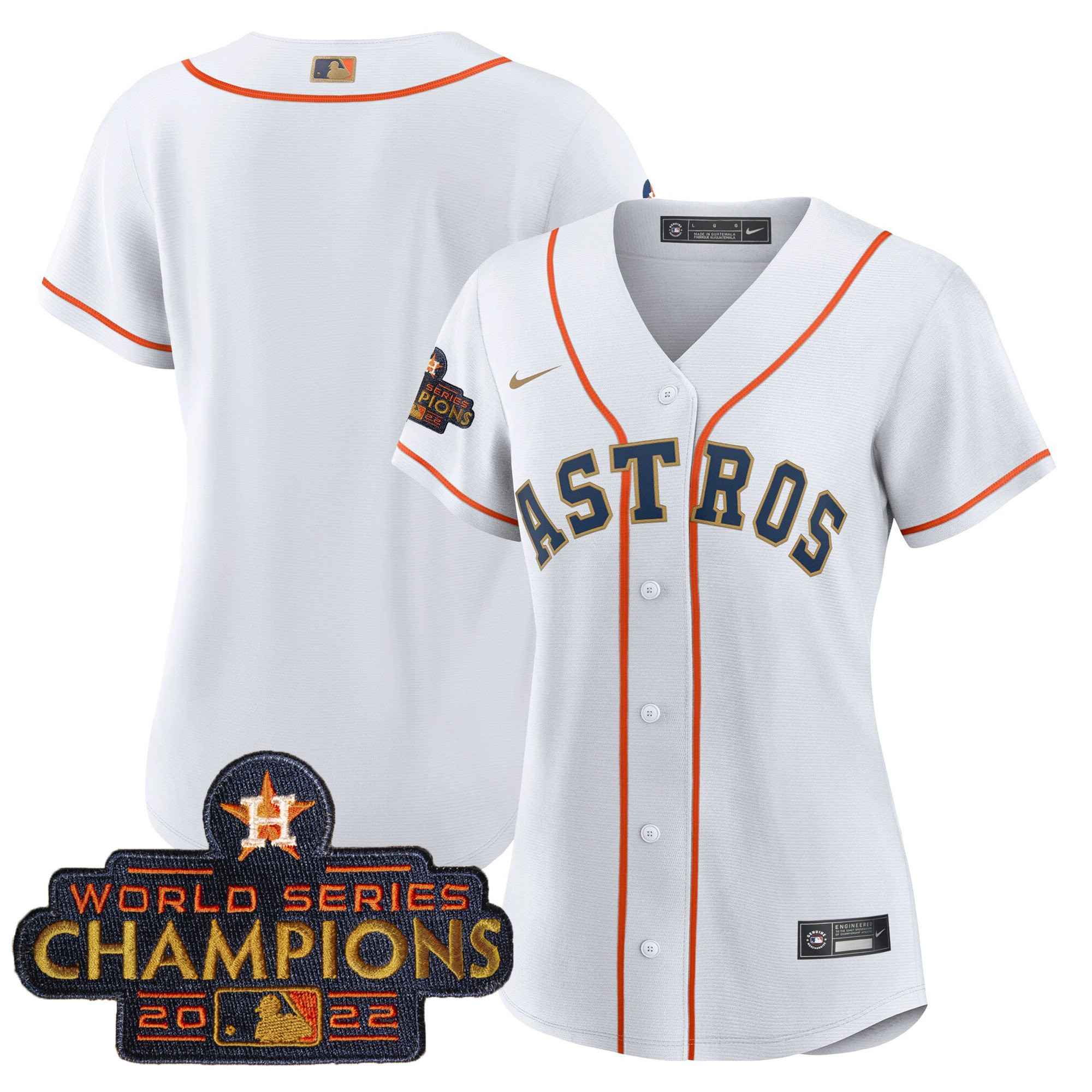 Team Women's Houston Astros 2023 Gold Rush Collection Home Gold Jersey - All Stitched