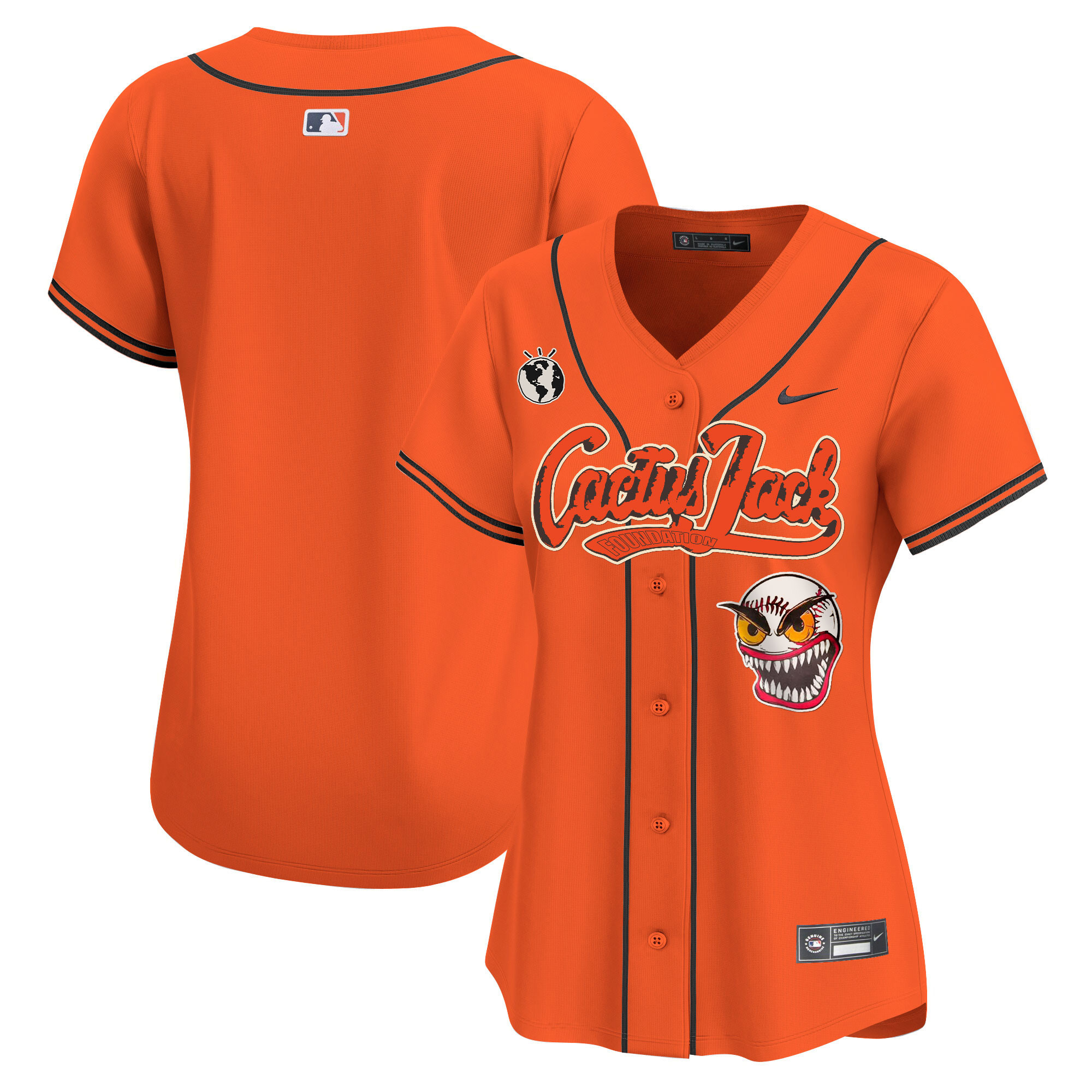 Team Women's Houston Astros Cactus Jack Vapor Premier Limited Orange Jersey - All Stitched
