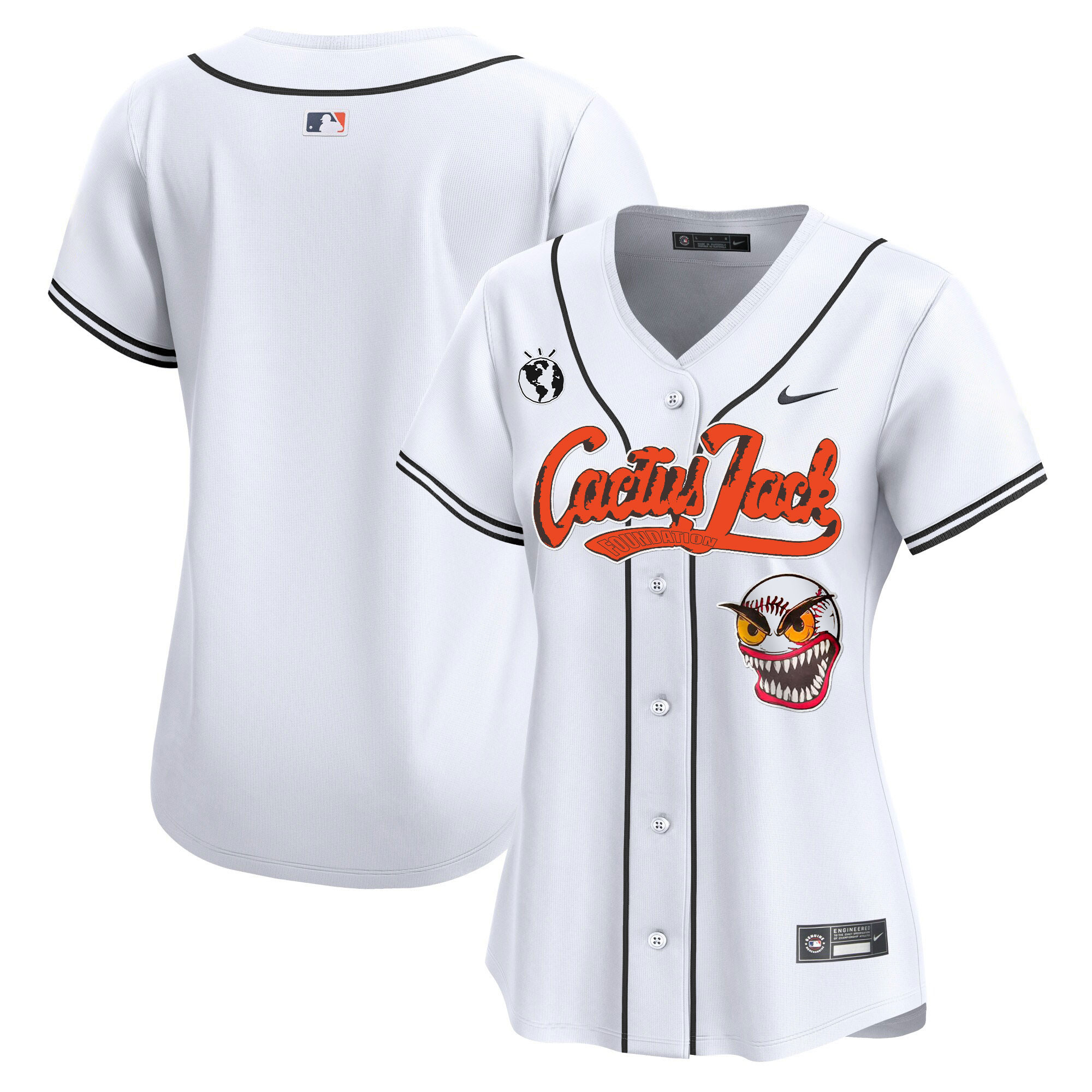 Team Women's Houston Astros Cactus Jack Vapor Premier Limited White Jersey - All Stitched