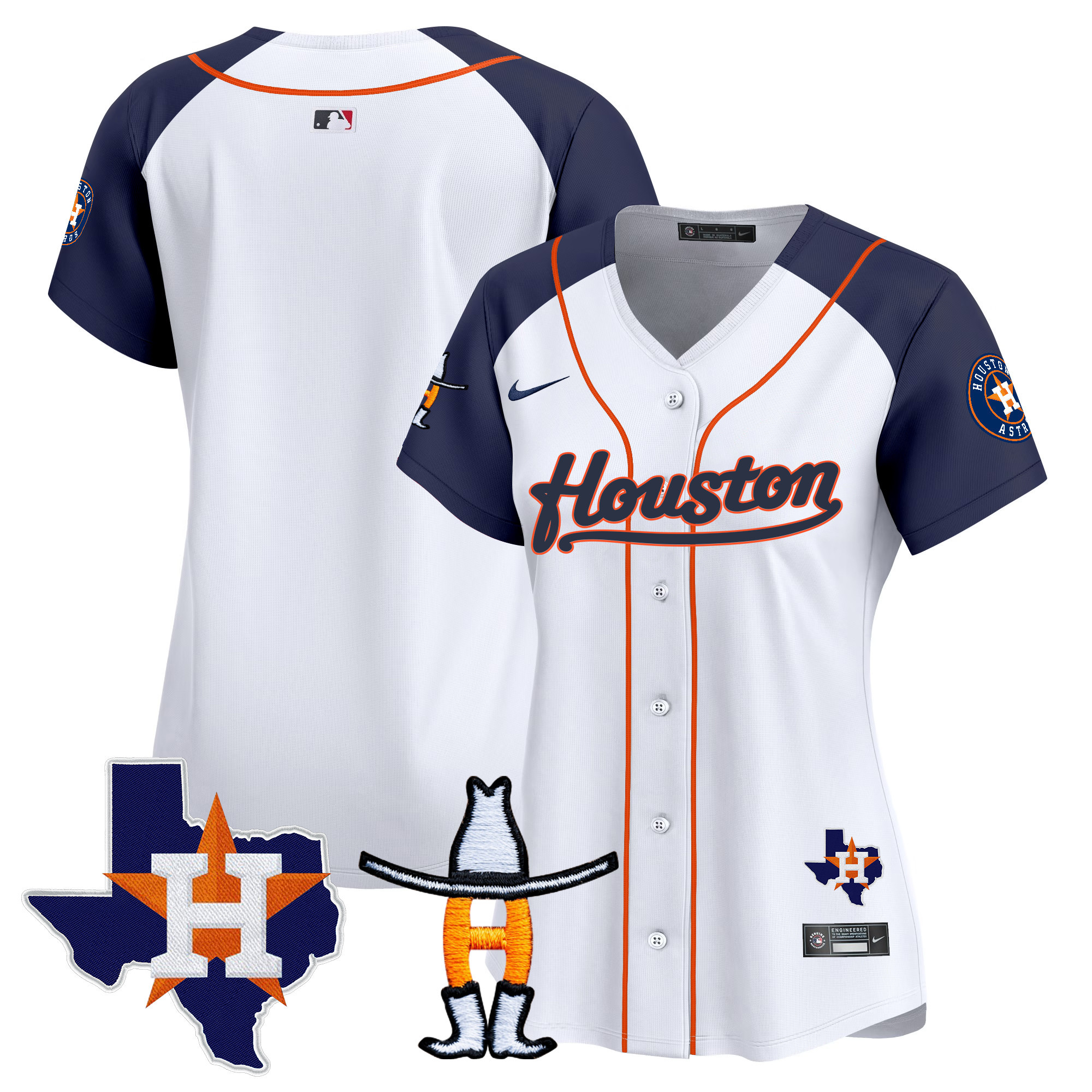 Team Women's Houston Astros Houston Rodeo Patch Vapor Premier Limited Alternate Jersey - All Stitched