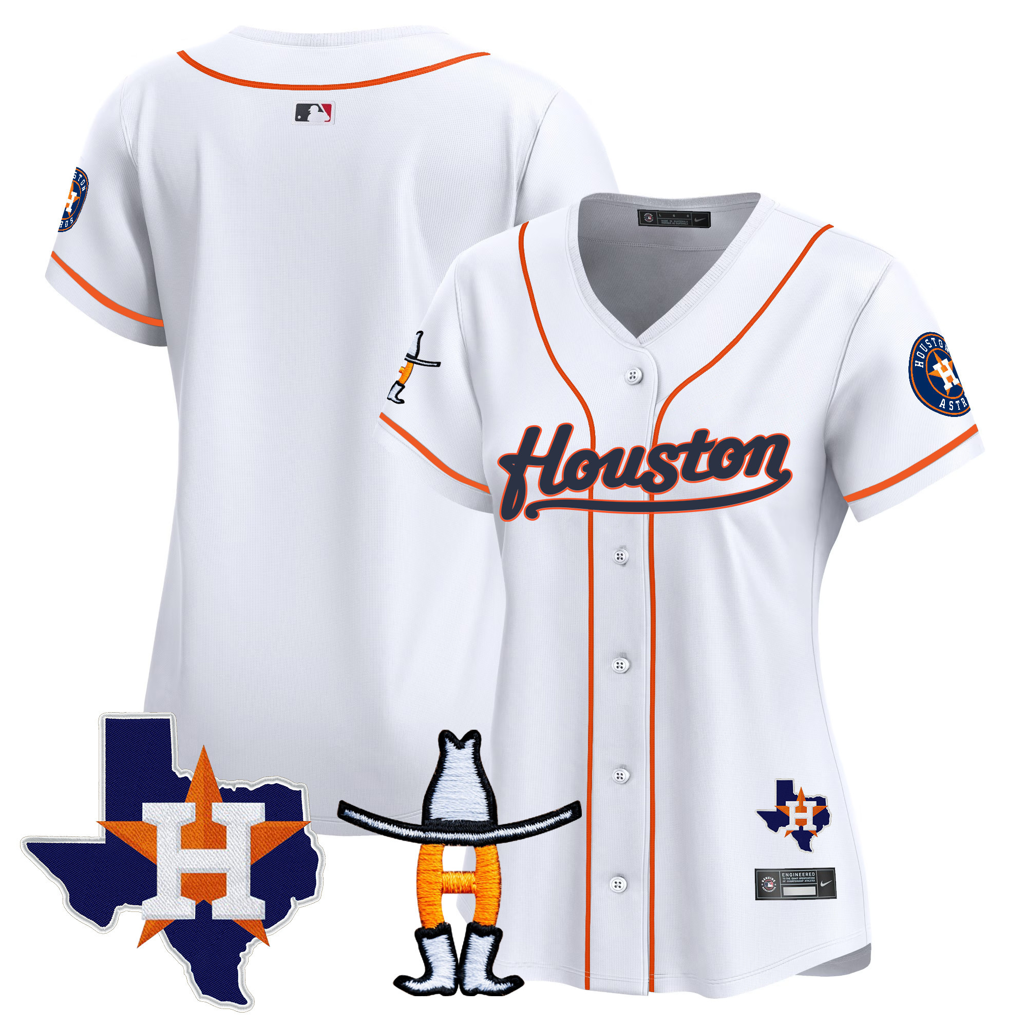 Team Women's Houston Astros Houston Rodeo Patch Vapor Premier Limited Home Jersey - All Stitched