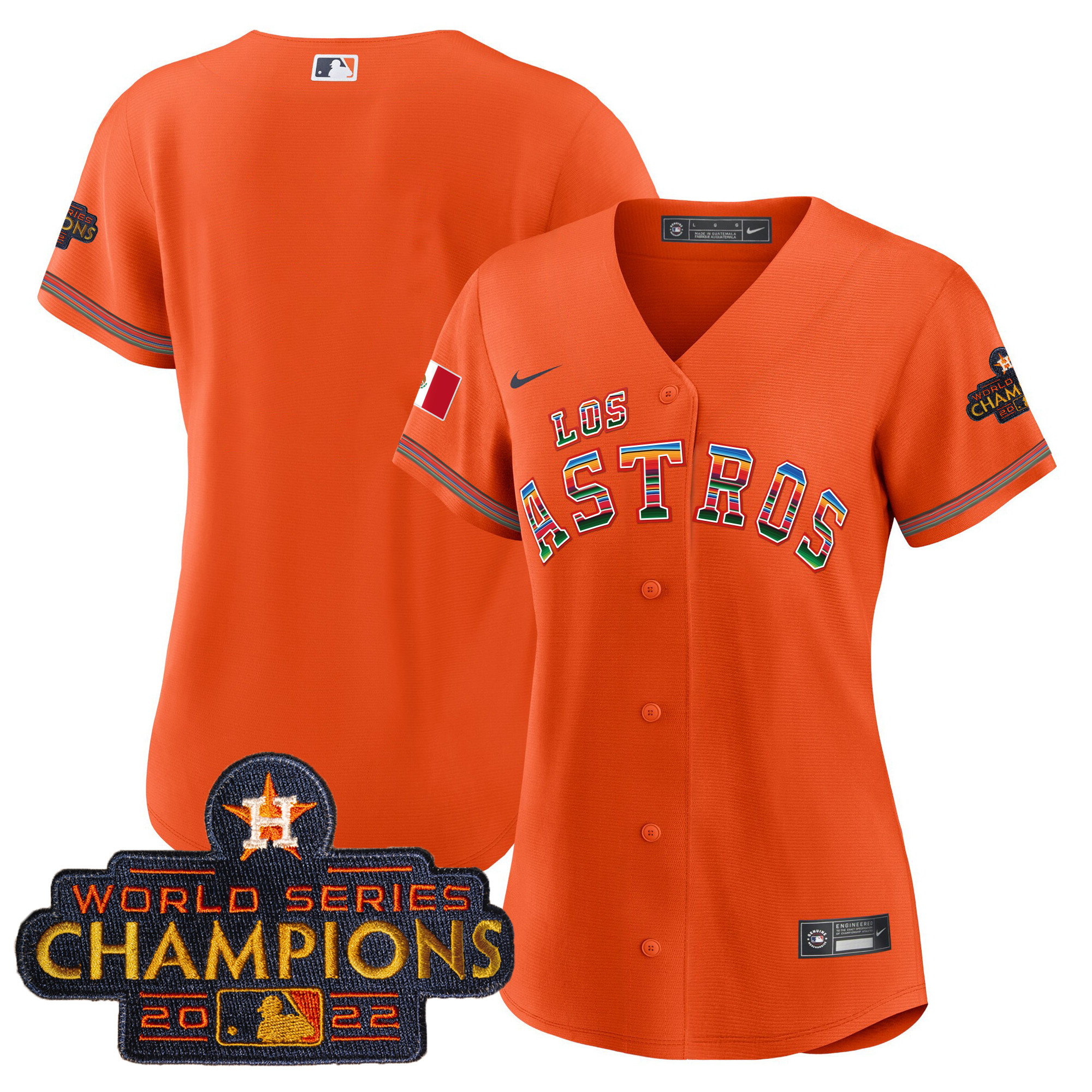 Team Women's Houston Astros Los Houston Astros Mexico Orange Jersey - All Stitched