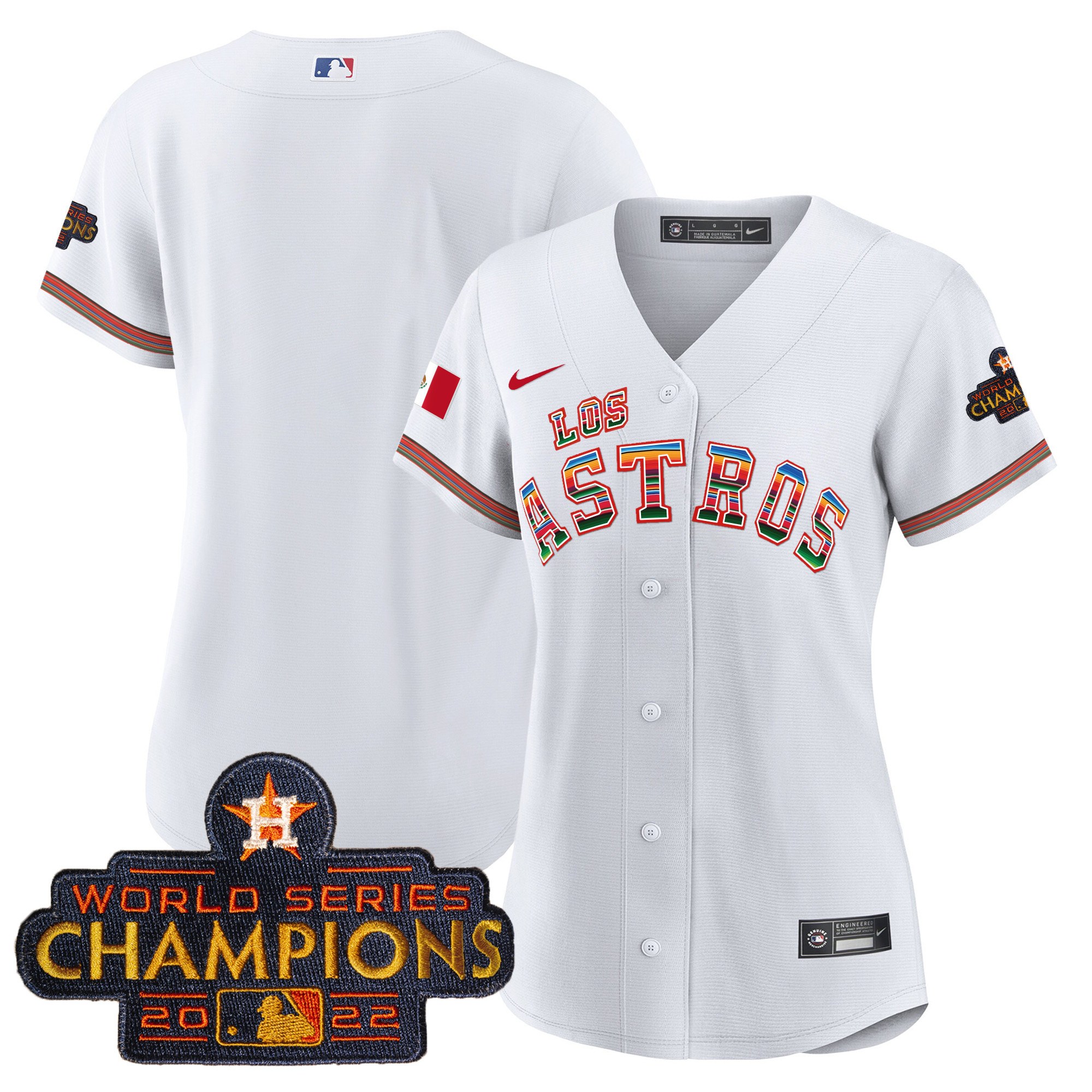Team Women's Houston Astros Los Houston Astros Mexico White Jersey - All Stitched