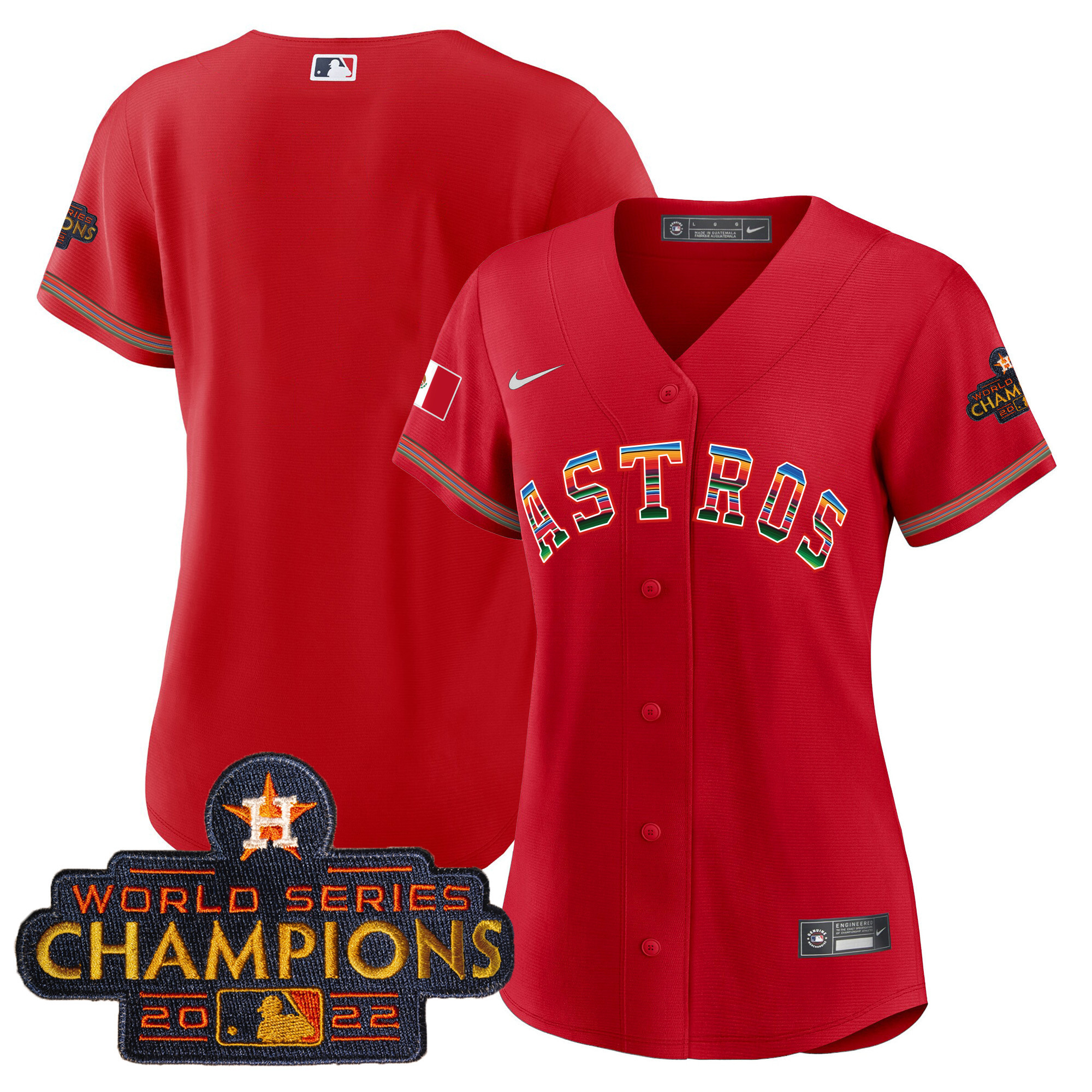 Team Women's Houston Astros Mexico Baseball Limited Red Jersey - All Stitched