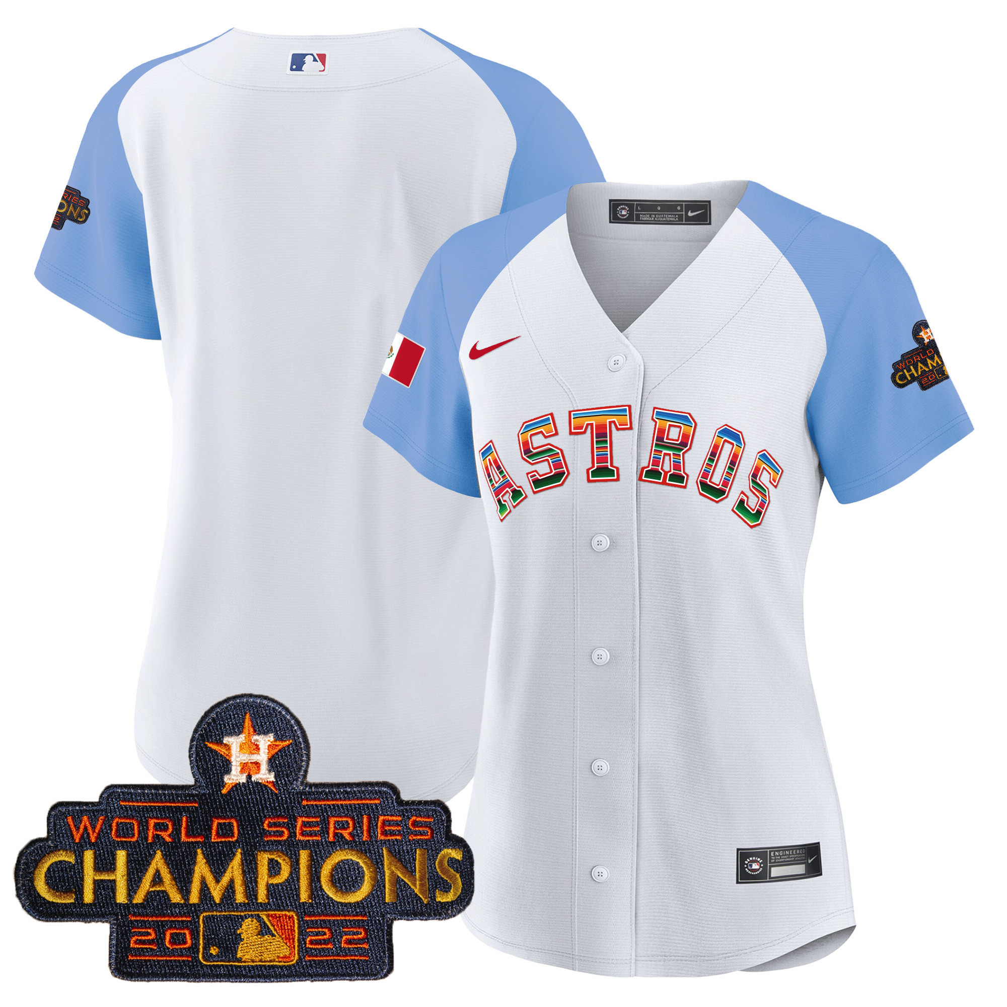 Team Women's Houston Astros Mexico Baseball Limited V2 Blue Alternate Jersey - All Stitched