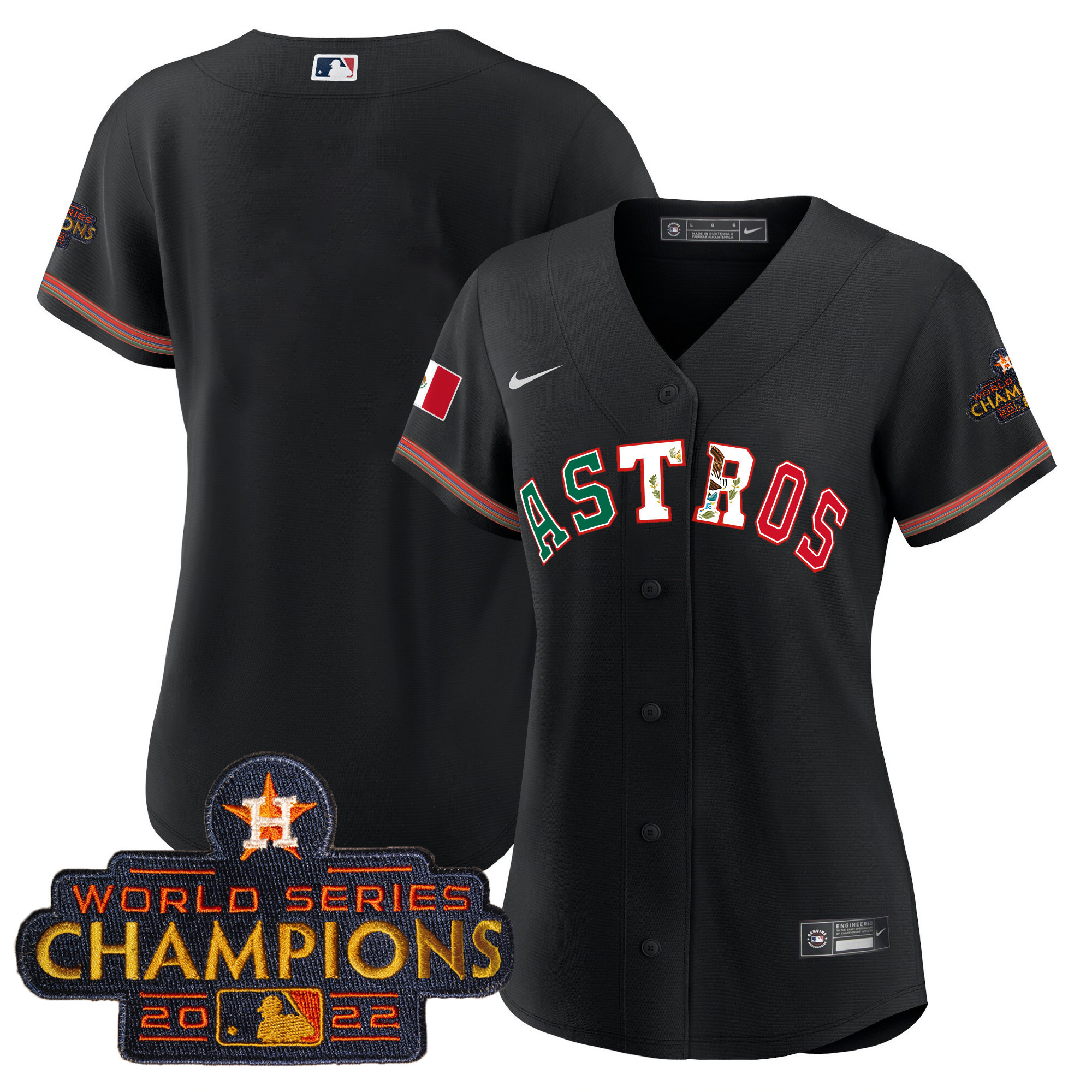 Team Women's Houston Astros Mexico Baseball Limited V3 Black Jersey - All Stitched