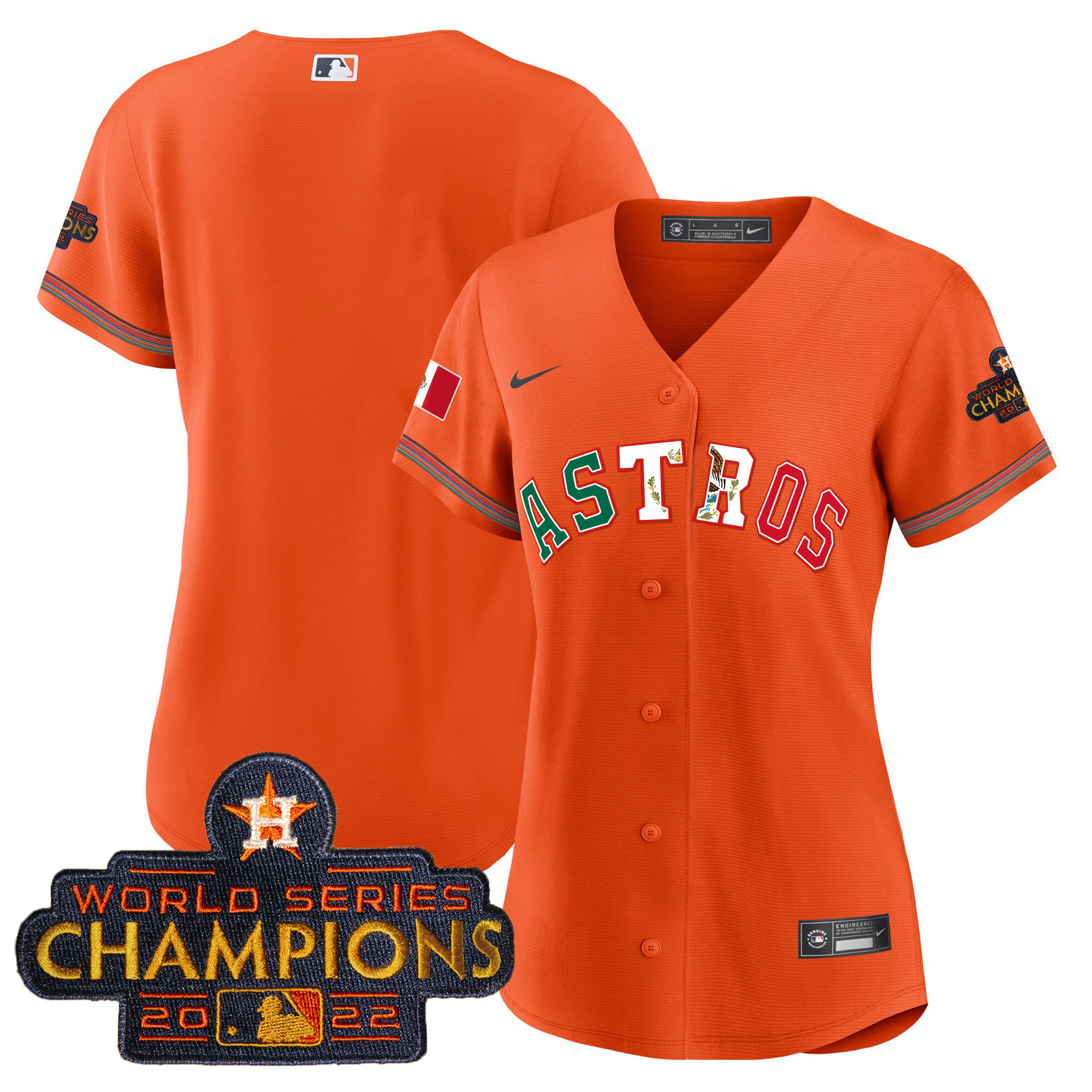 Team Women's Houston Astros Mexico Baseball Limited V3 Orange Jersey - All Stitched