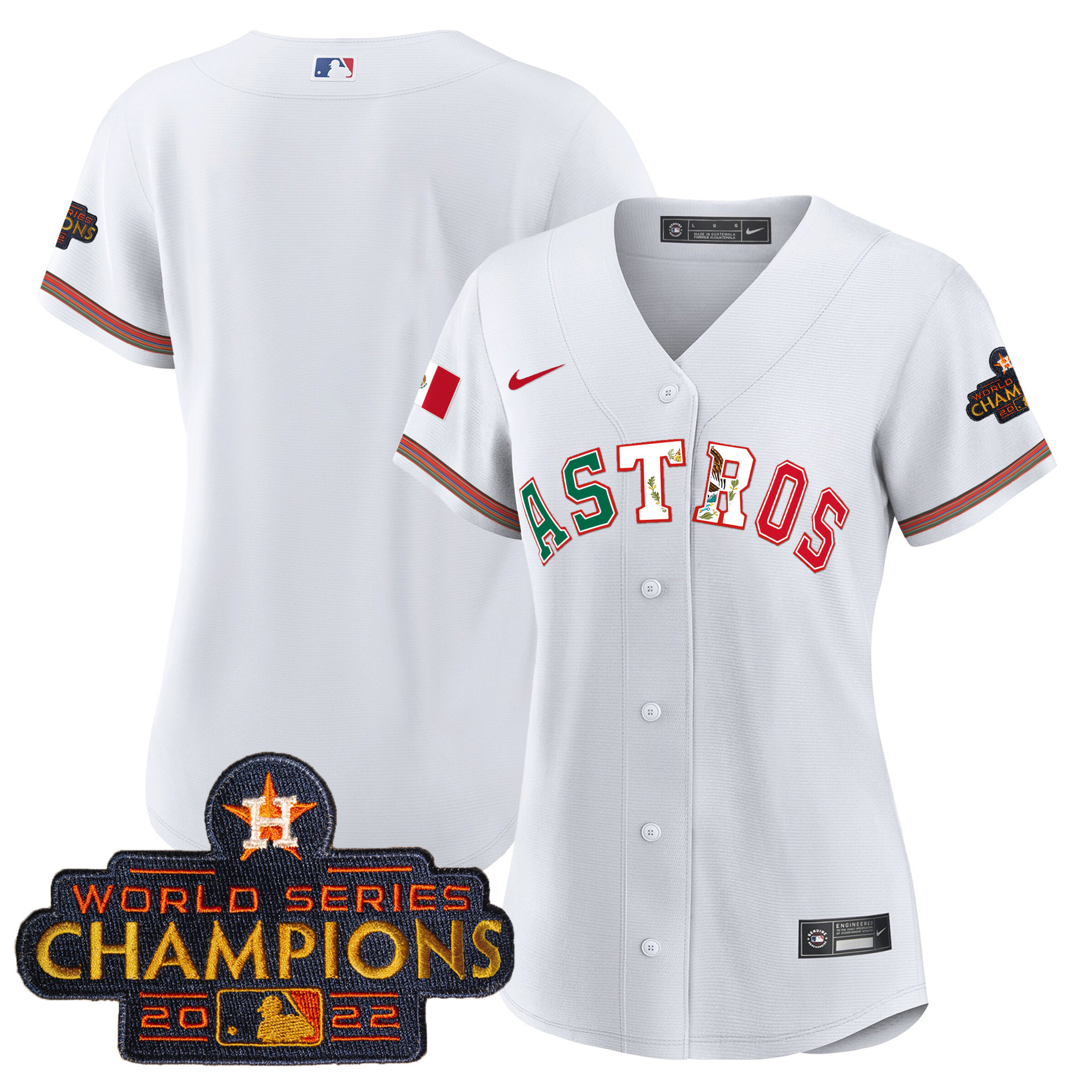Team Women's Houston Astros Mexico Baseball Limited V3 White Jersey - All Stitched