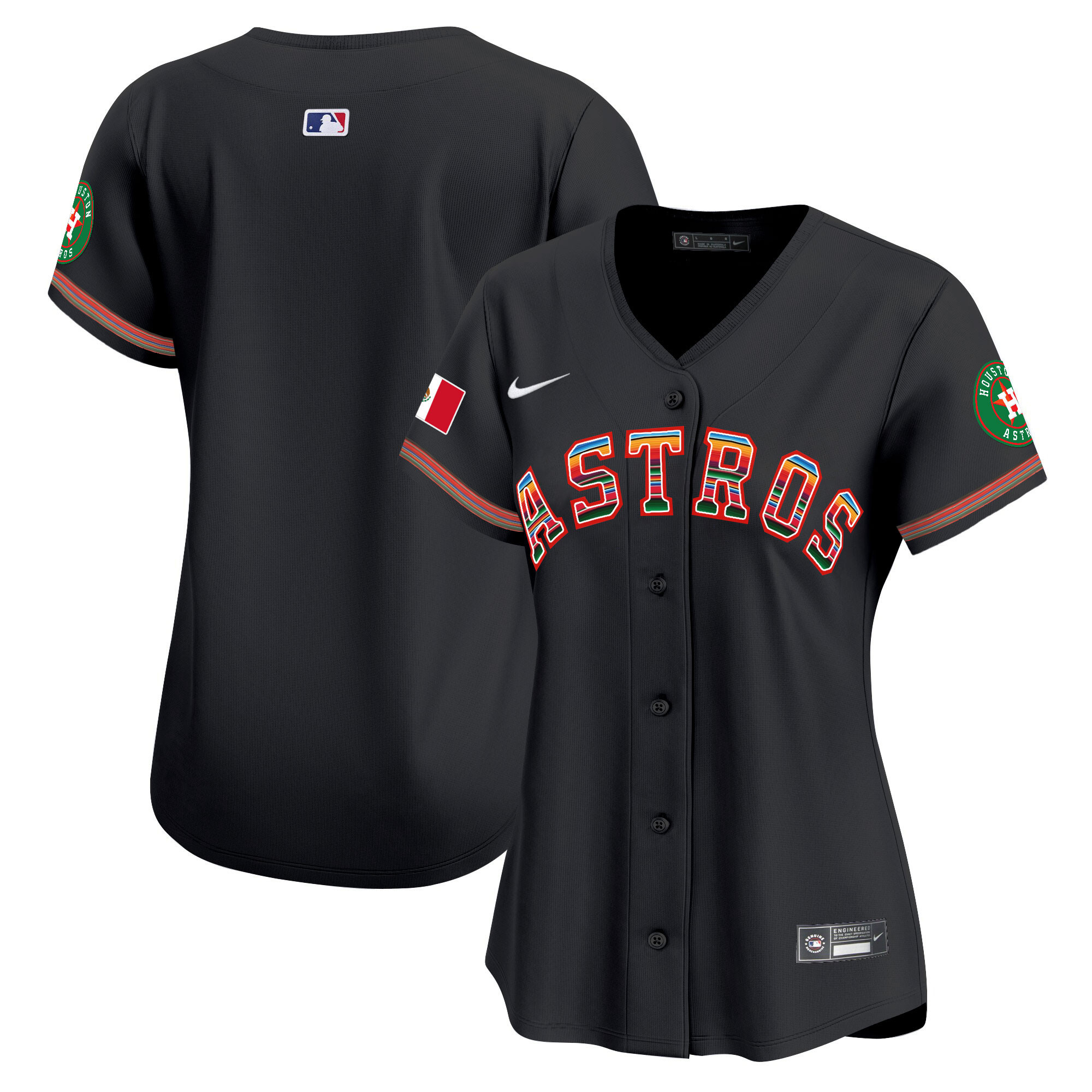 Team Women's Houston Astros Mexico Vapor Premier Limited Black Jersey - All Stitched