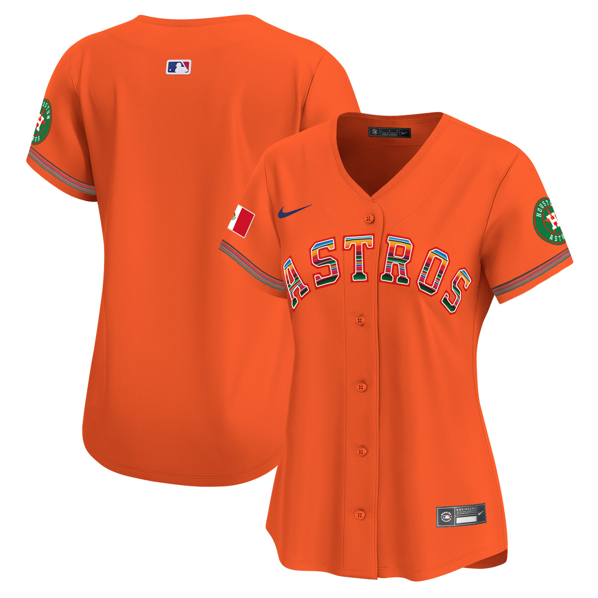 Team Women's Houston Astros Mexico Vapor Premier Limited Orange Jersey - All Stitched