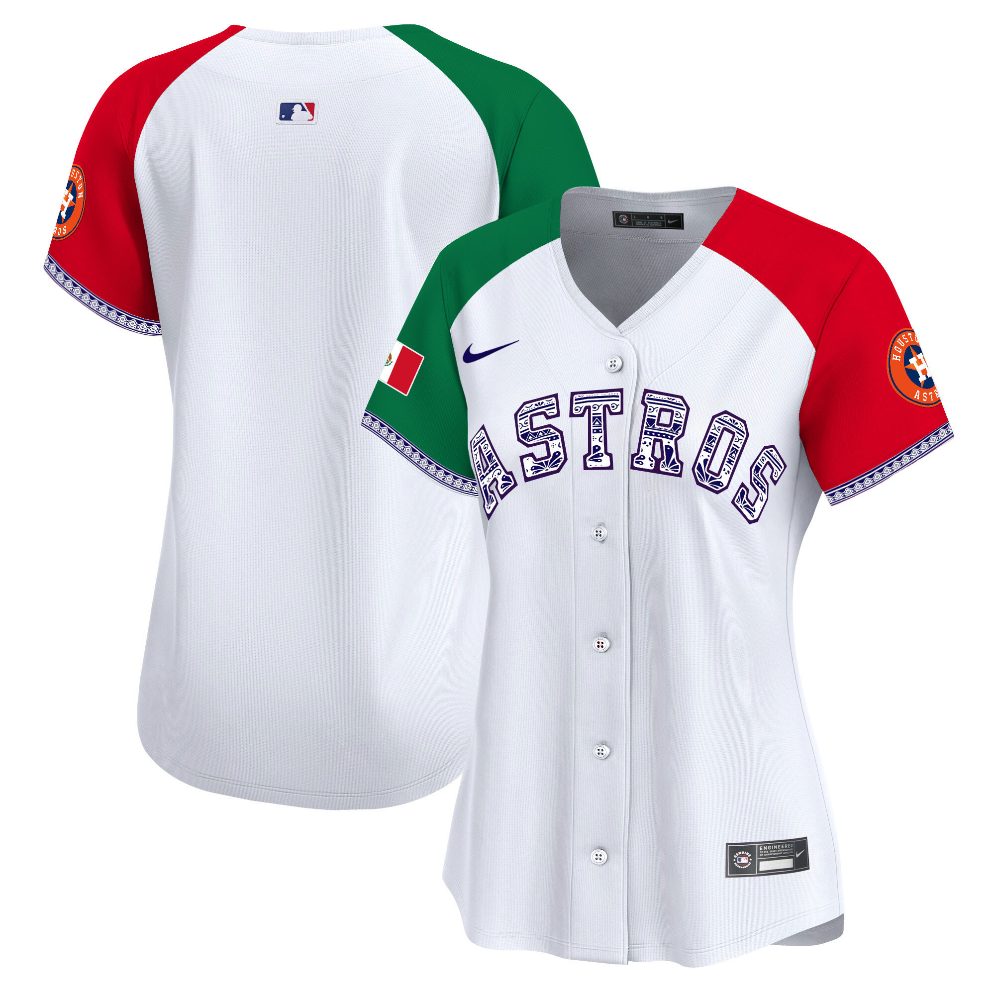 Team Women's Houston Astros Mexico Vapor Premier Limited V2 Alternate Jersey - All Stitched