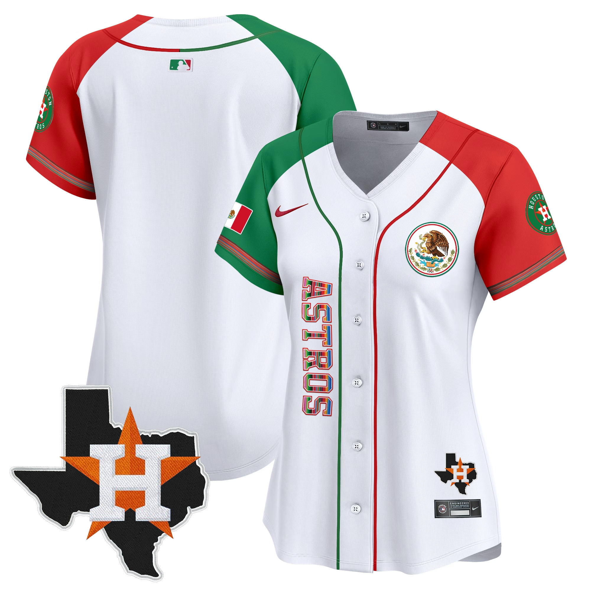 Team Women's Houston Astros Mexico Vapor Premier Limited V4 Alternate Jersey - All Stitched