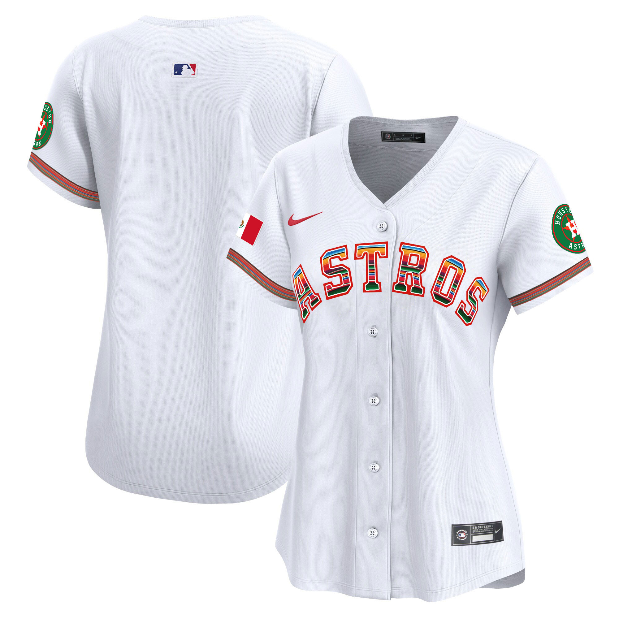 Team Women's Houston Astros Mexico Vapor Premier Limited White Jersey - All Stitched