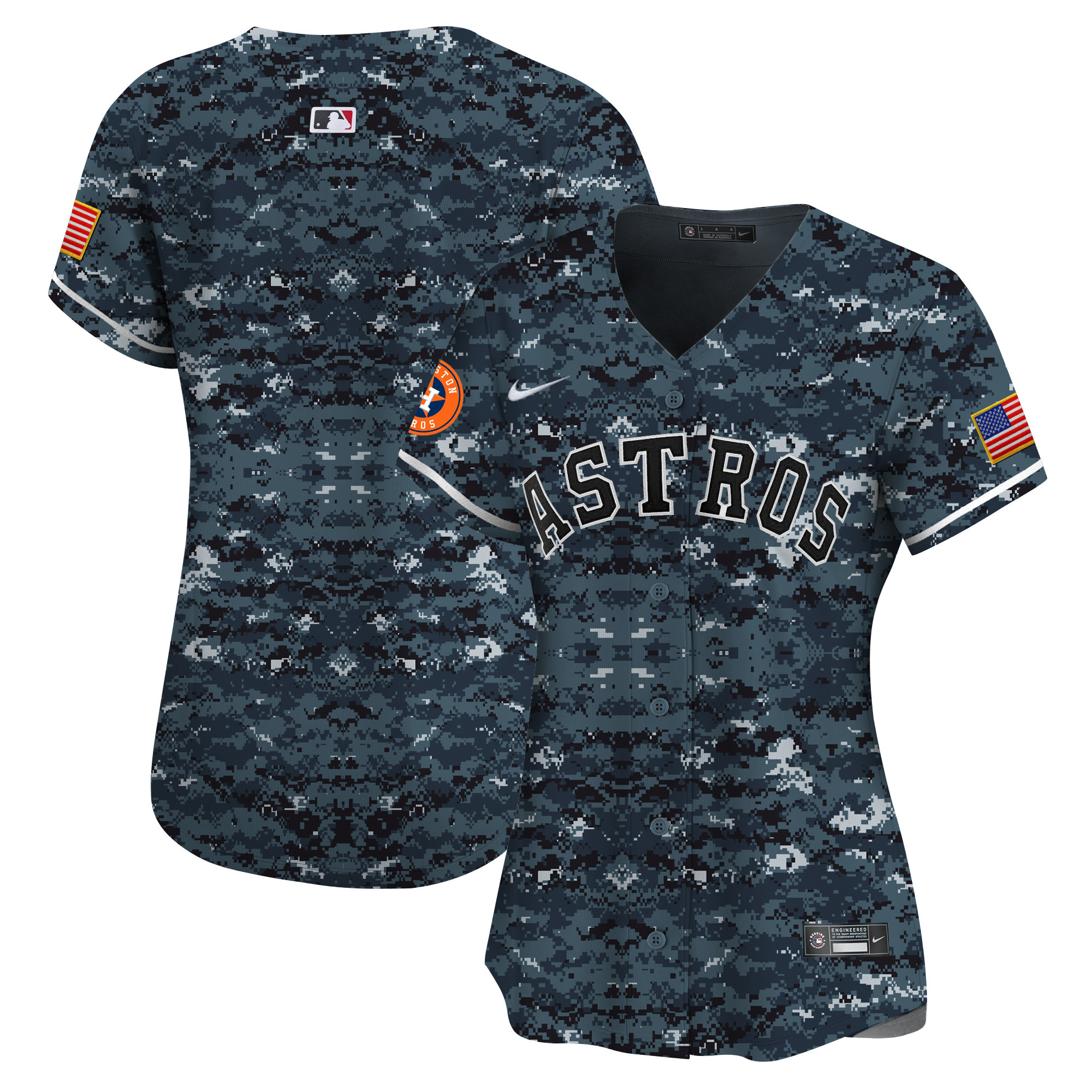 Team Women's Houston Astros USMC Alternate Vapor Premier Limited Navy Jersey - All Stitched