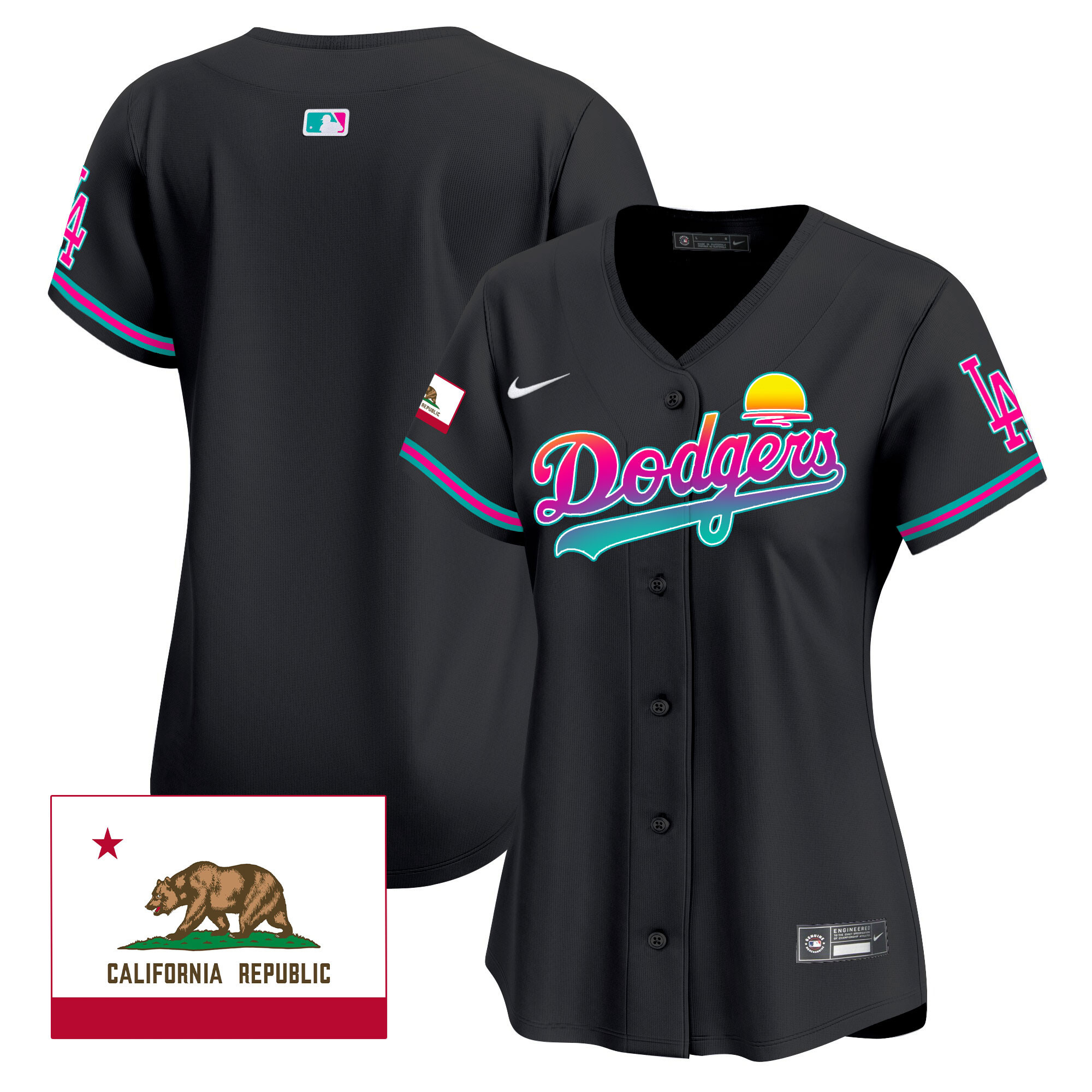 Team Women's Los Angeles Dodgers 2024 Los Angeles City Style Vapor Premier Limited Black Jersey - All Stitched